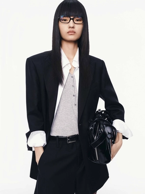 Single-breasted Wool Blend Blazer