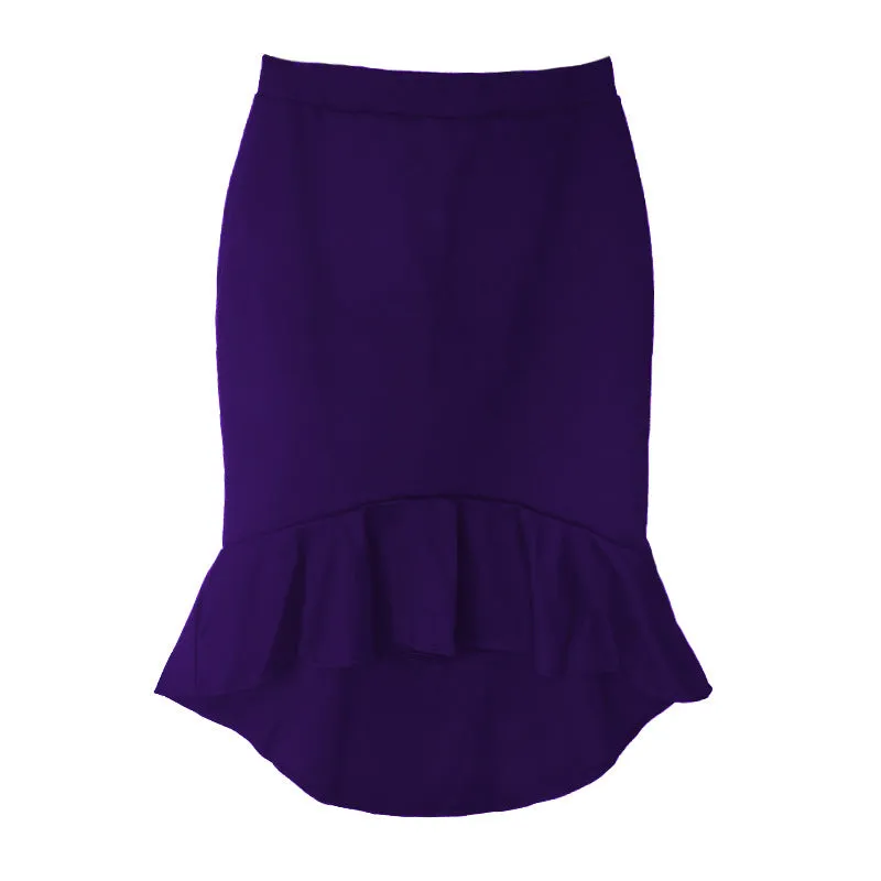 Skirt All-Matching Office Fishtail High Waist A-Line Hip Flattering Dress Skirt