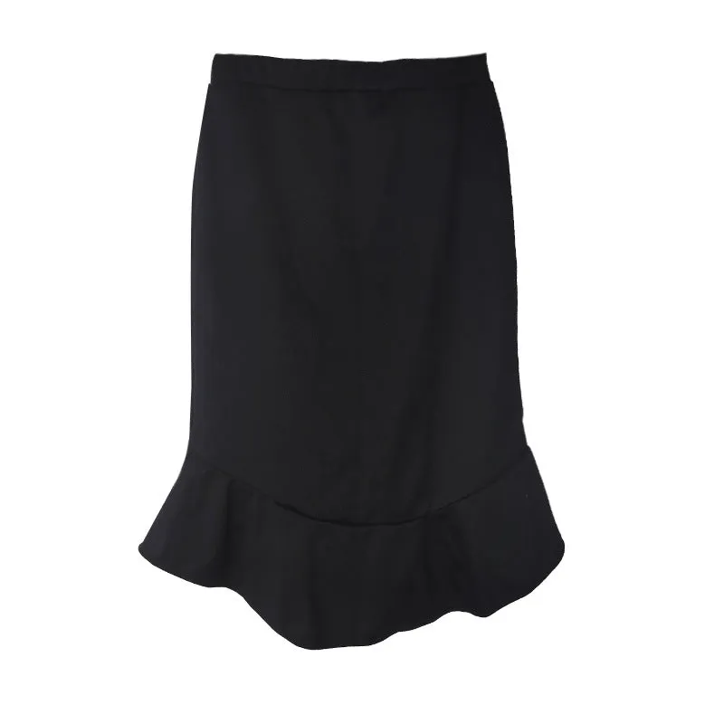 Skirt All-Matching Office Fishtail High Waist A-Line Hip Flattering Dress Skirt