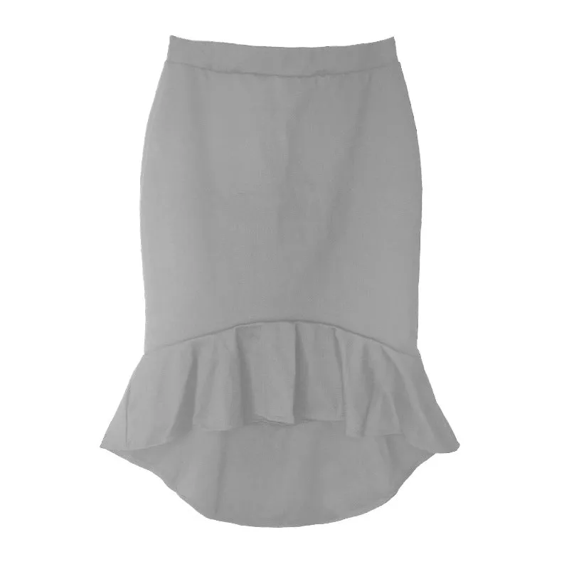 Skirt All-Matching Office Fishtail High Waist A-Line Hip Flattering Dress Skirt