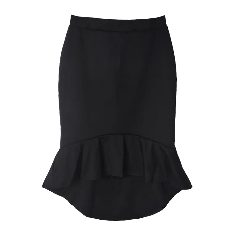 Skirt All-Matching Office Fishtail High Waist A-Line Hip Flattering Dress Skirt