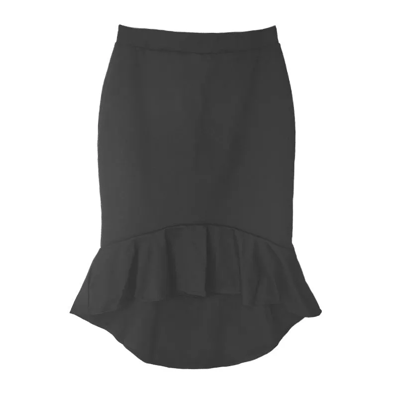 Skirt All-Matching Office Fishtail High Waist A-Line Hip Flattering Dress Skirt