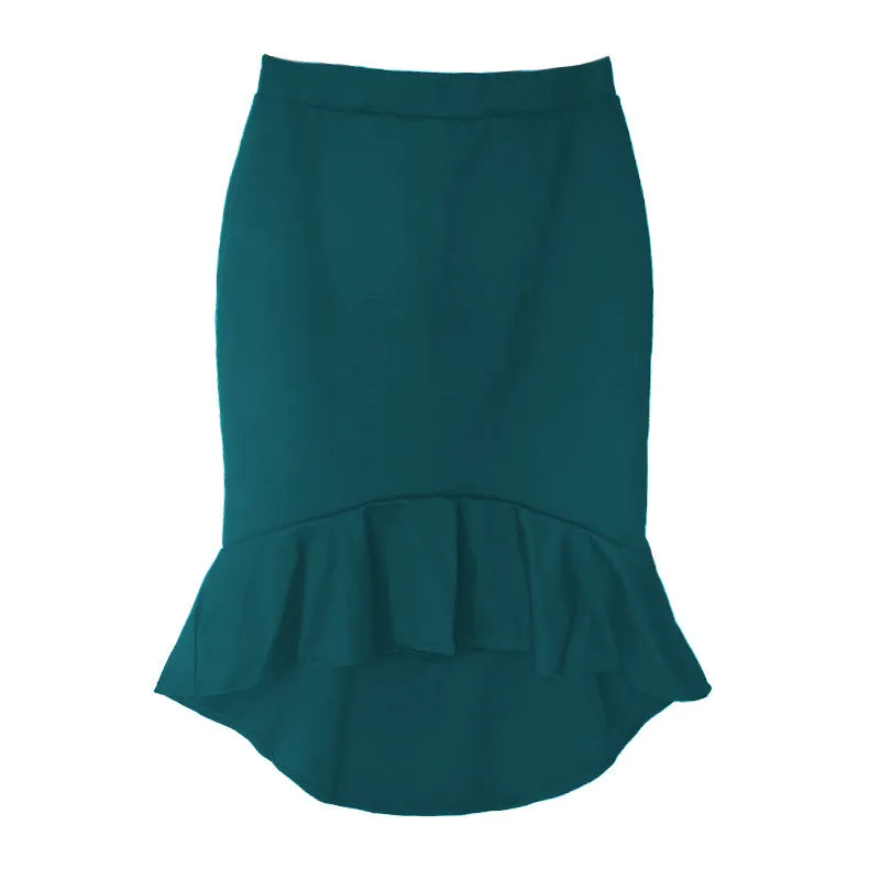 Skirt All-Matching Office Fishtail High Waist A-Line Hip Flattering Dress Skirt