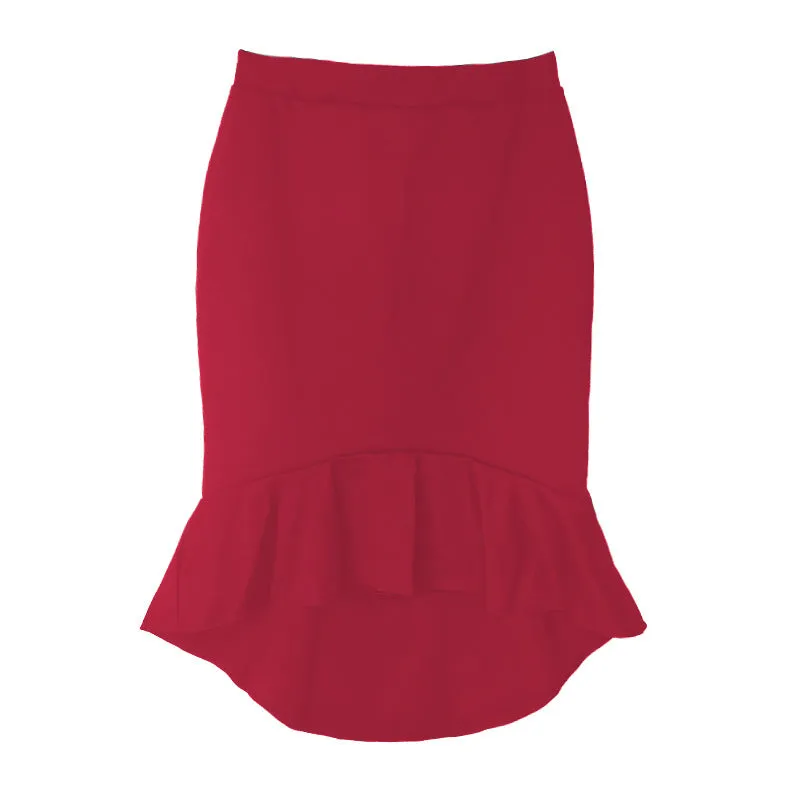 Skirt All-Matching Office Fishtail High Waist A-Line Hip Flattering Dress Skirt