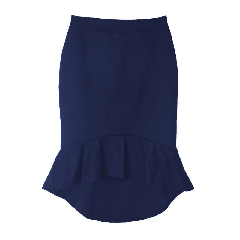 Skirt All-Matching Office Fishtail High Waist A-Line Hip Flattering Dress Skirt