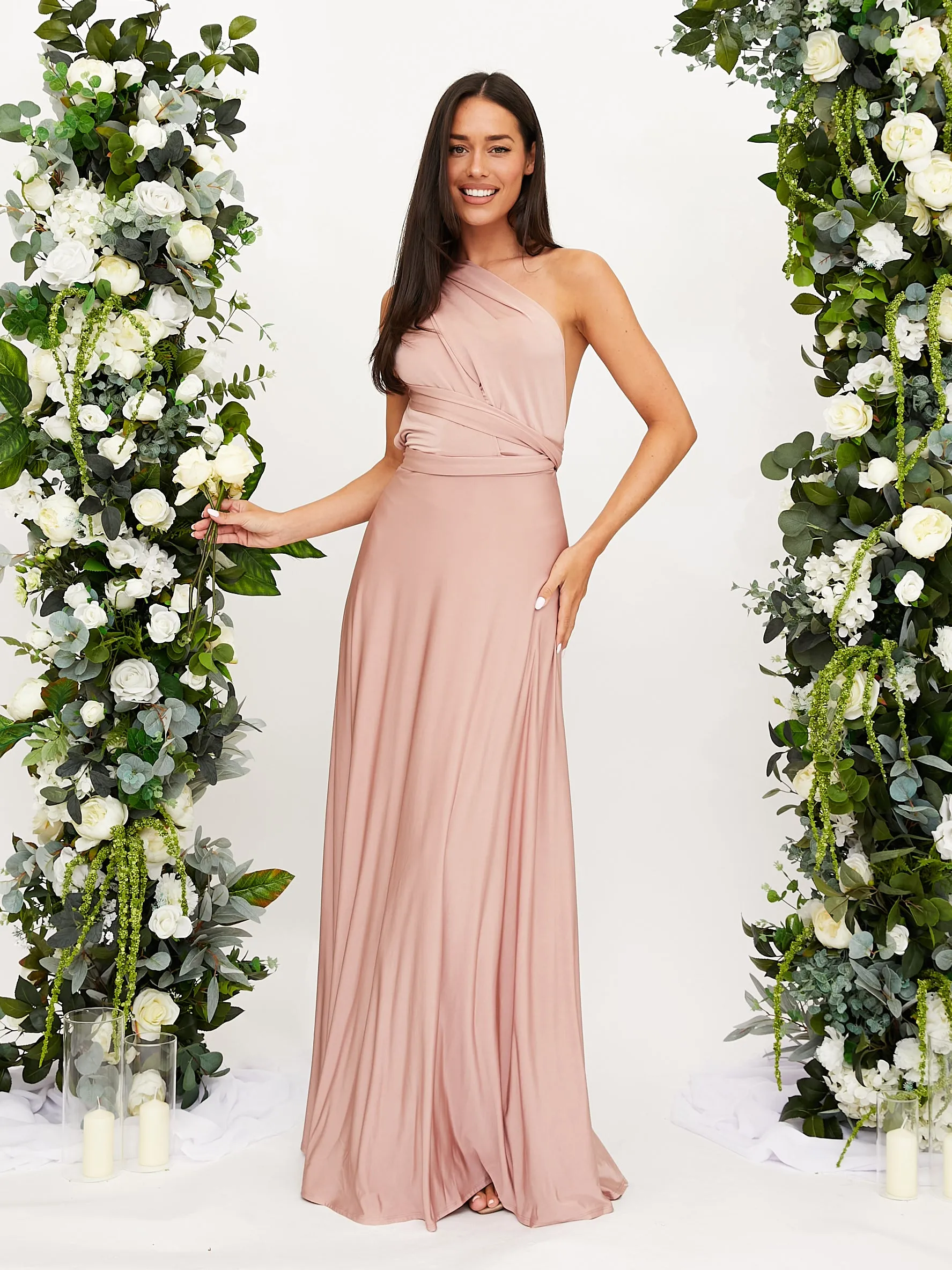 Multi-way Slinky Maxi Dress / Blush Smooth Motion