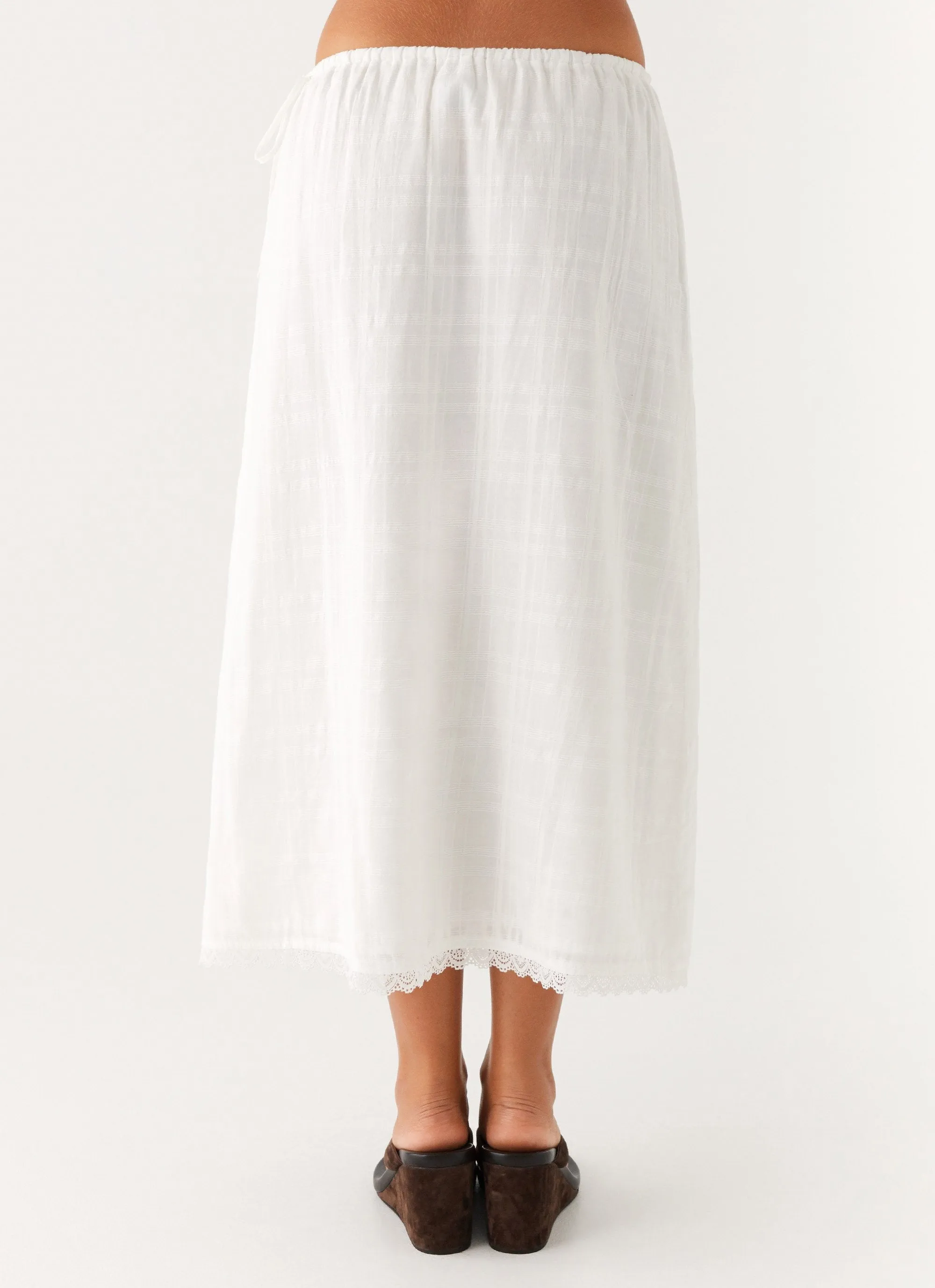 Sweet Lullaby Midi Skirt - White Smart Look Unique Feature