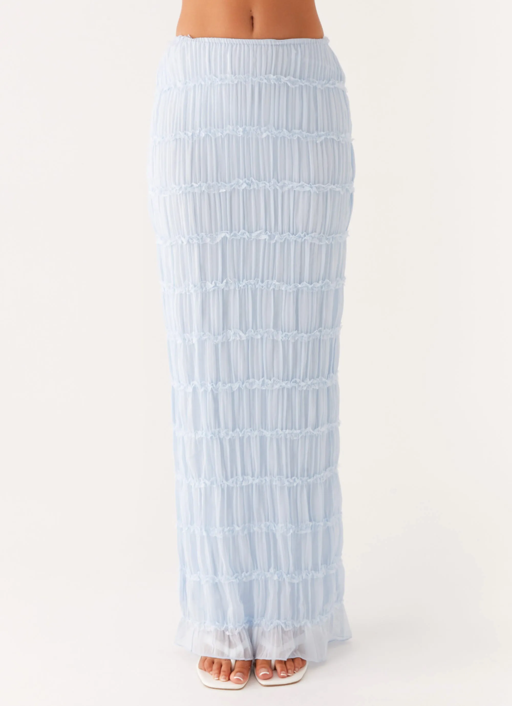 Daydreaming Low Rise Maxi Skirt - Blue Eco conscious Basic Layers