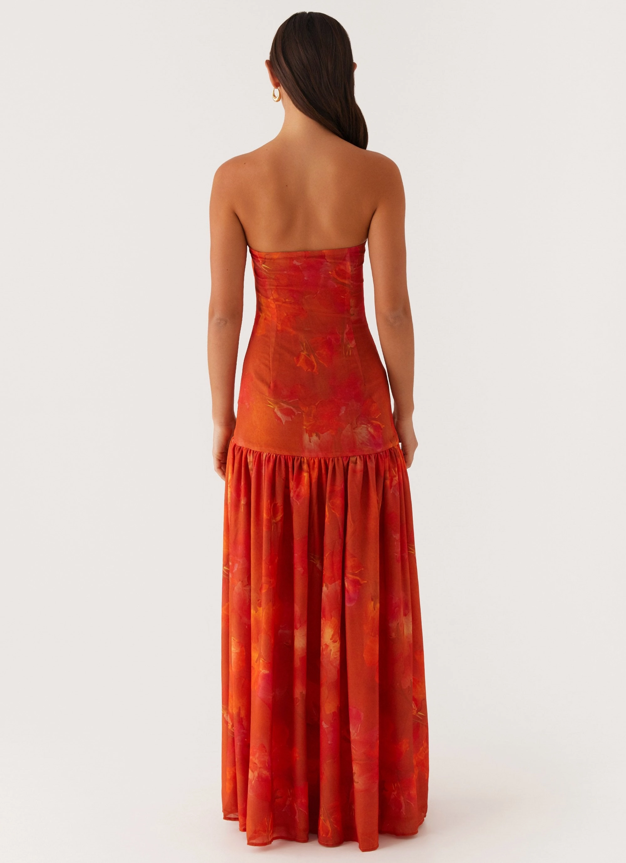 Elastic Fit Light Outfit Eden Strapless Maxi Dress - Amber