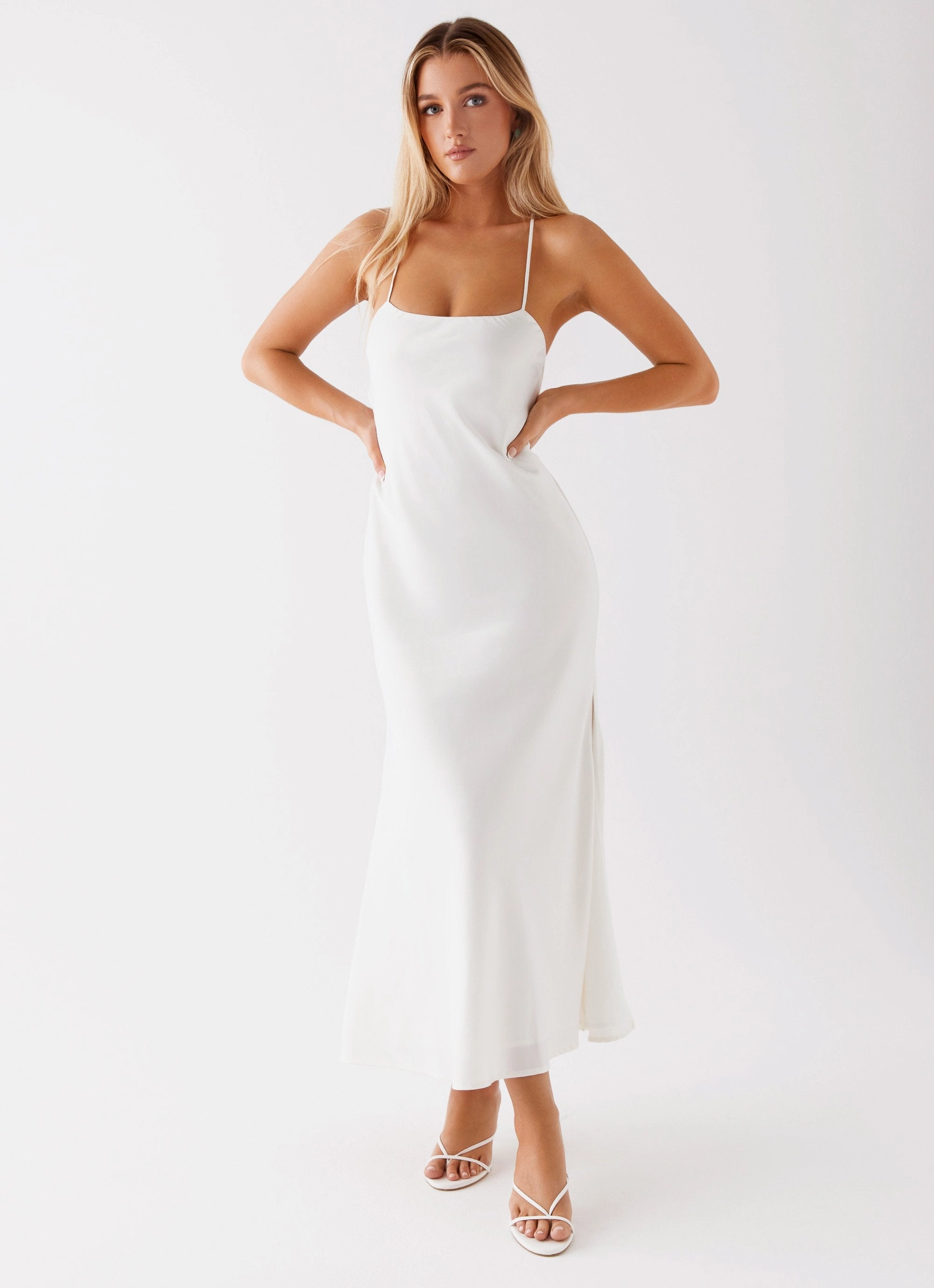 Grace Soft Casual Edge Runway Royalty Maxi Dress - White
