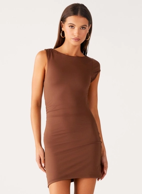Timeless Look Outfit Boost Ohio Mini Dress - Chocolate