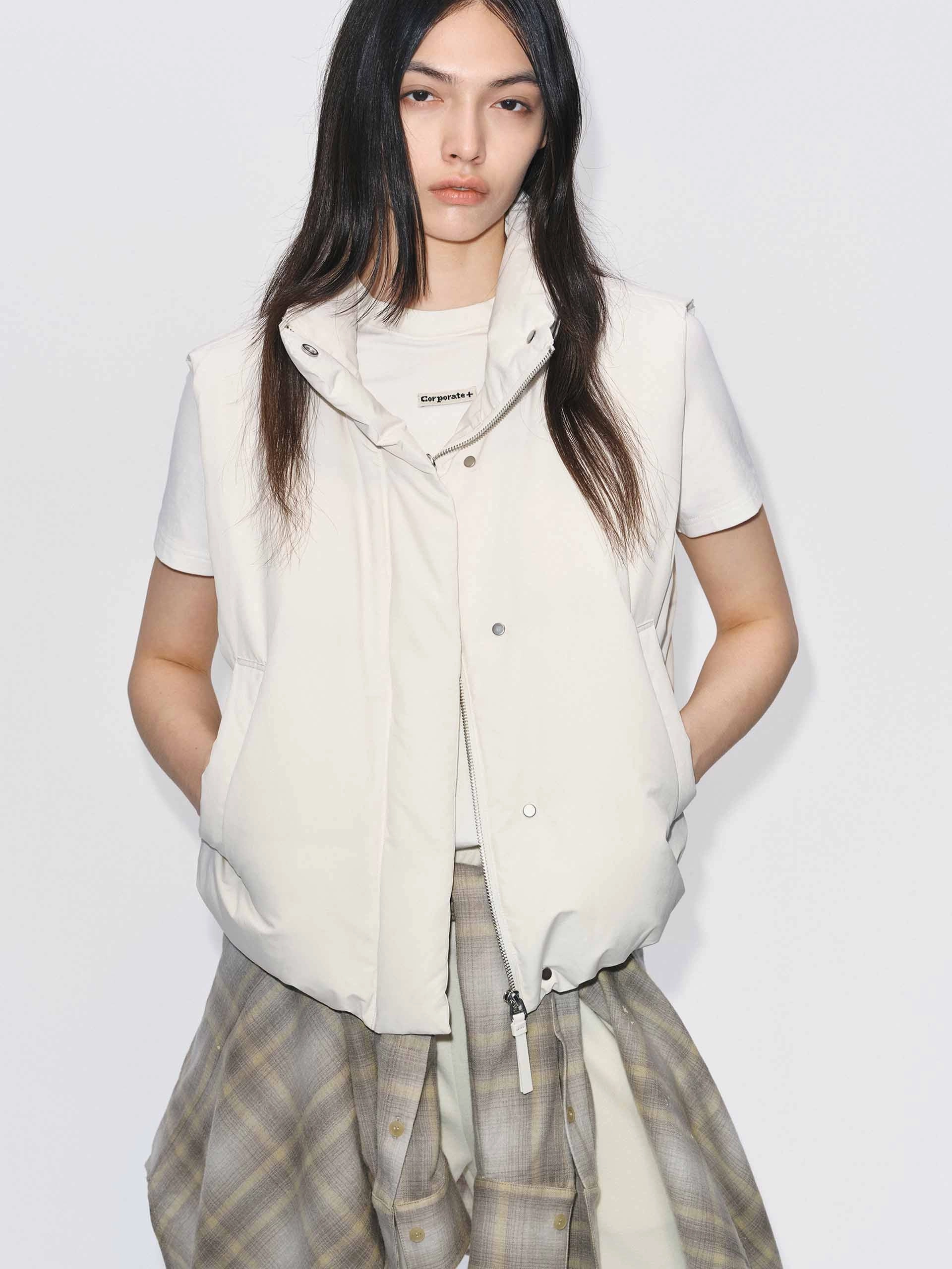 Sleeveless Cropped Down Jacket