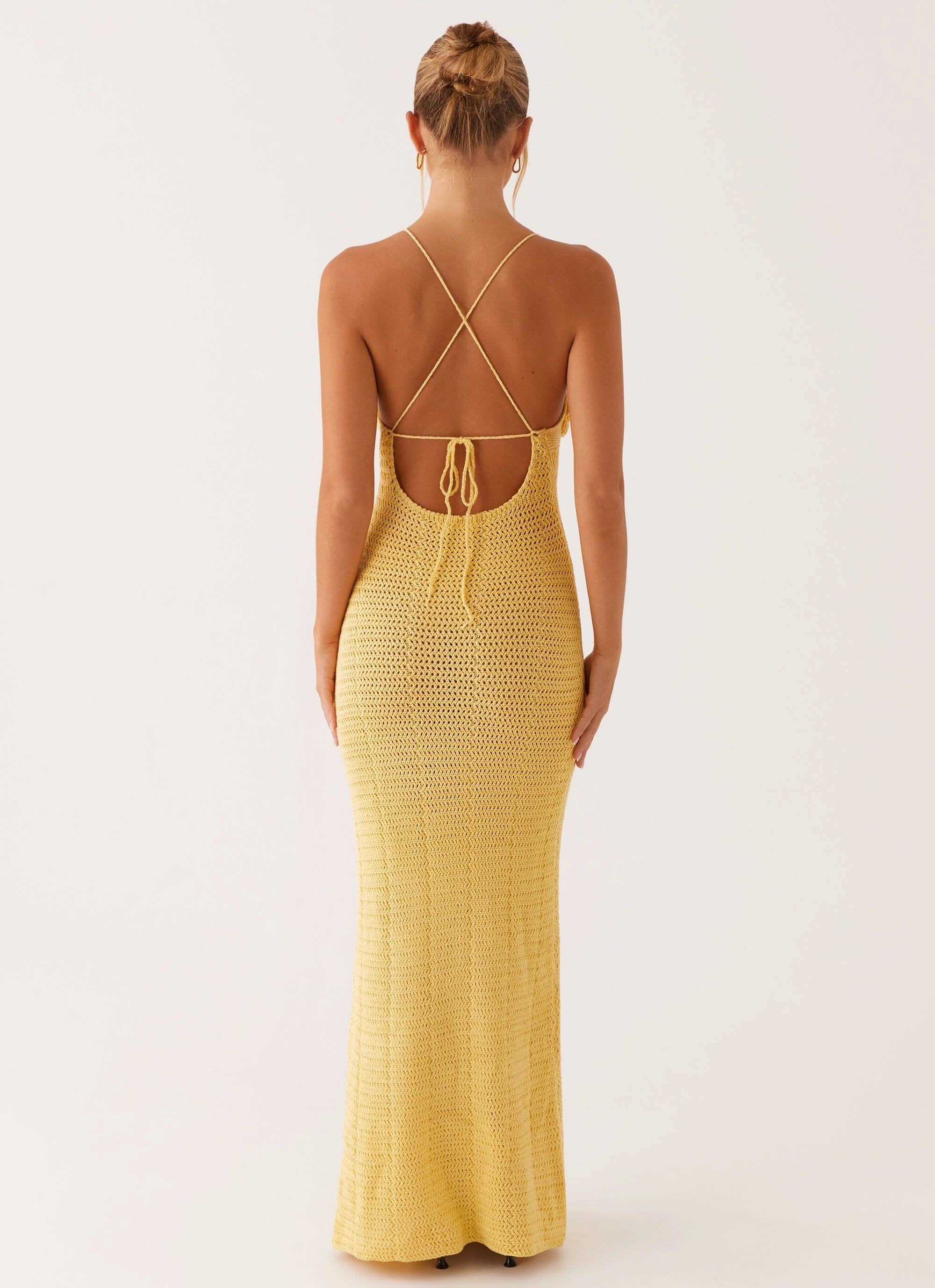 Zara Rose Crochet Maxi Dress - Yellow Standout Feature