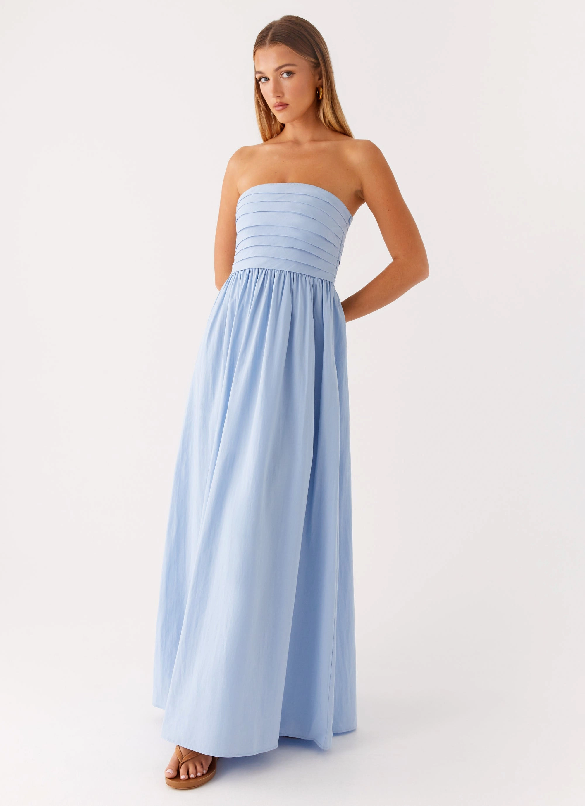 Lightweight and Breezy Light and Comfortable Wear Tamia Maxi Dress - Blue
