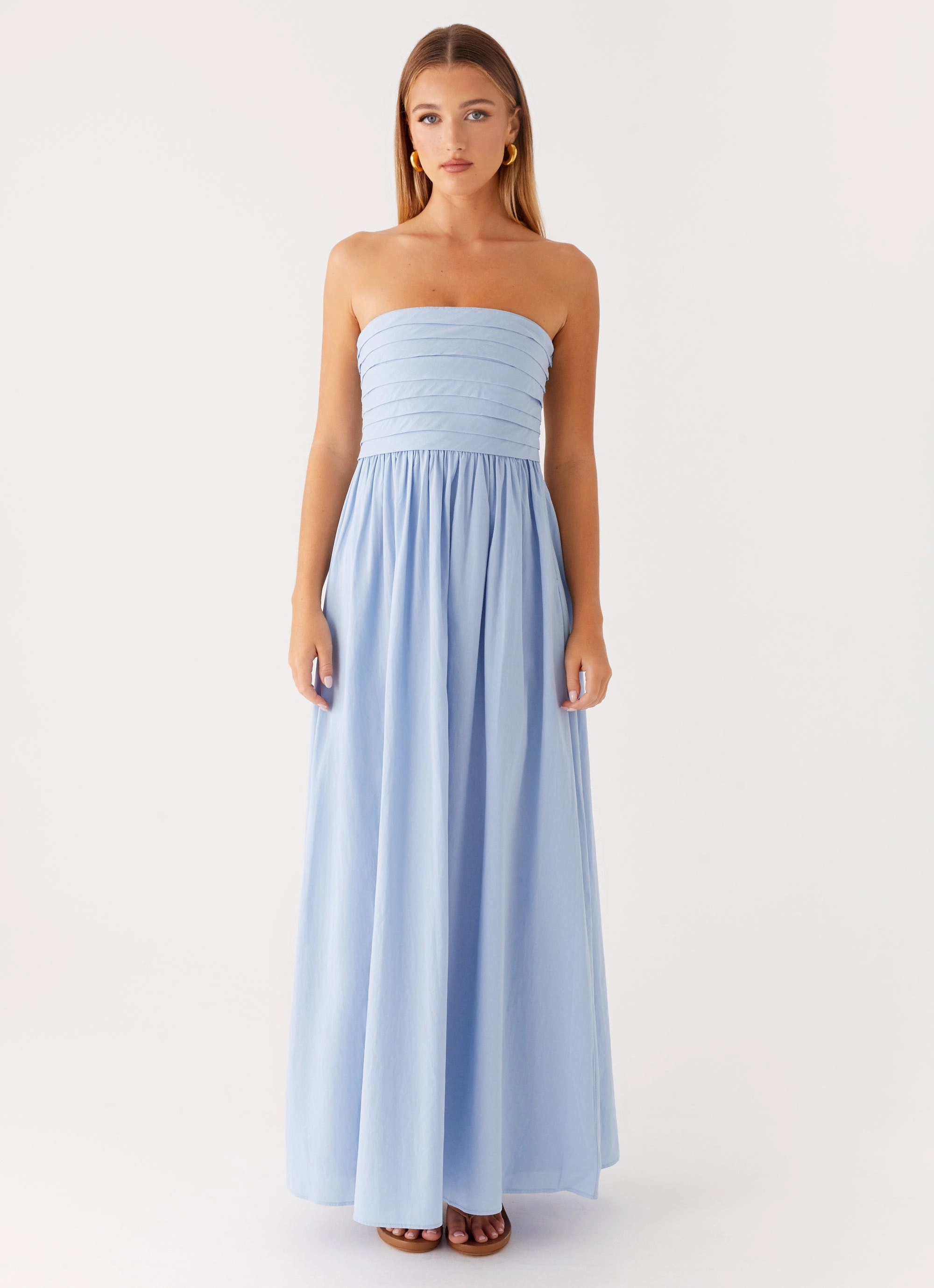 Fitted waist Tamia Maxi Dress - Blue