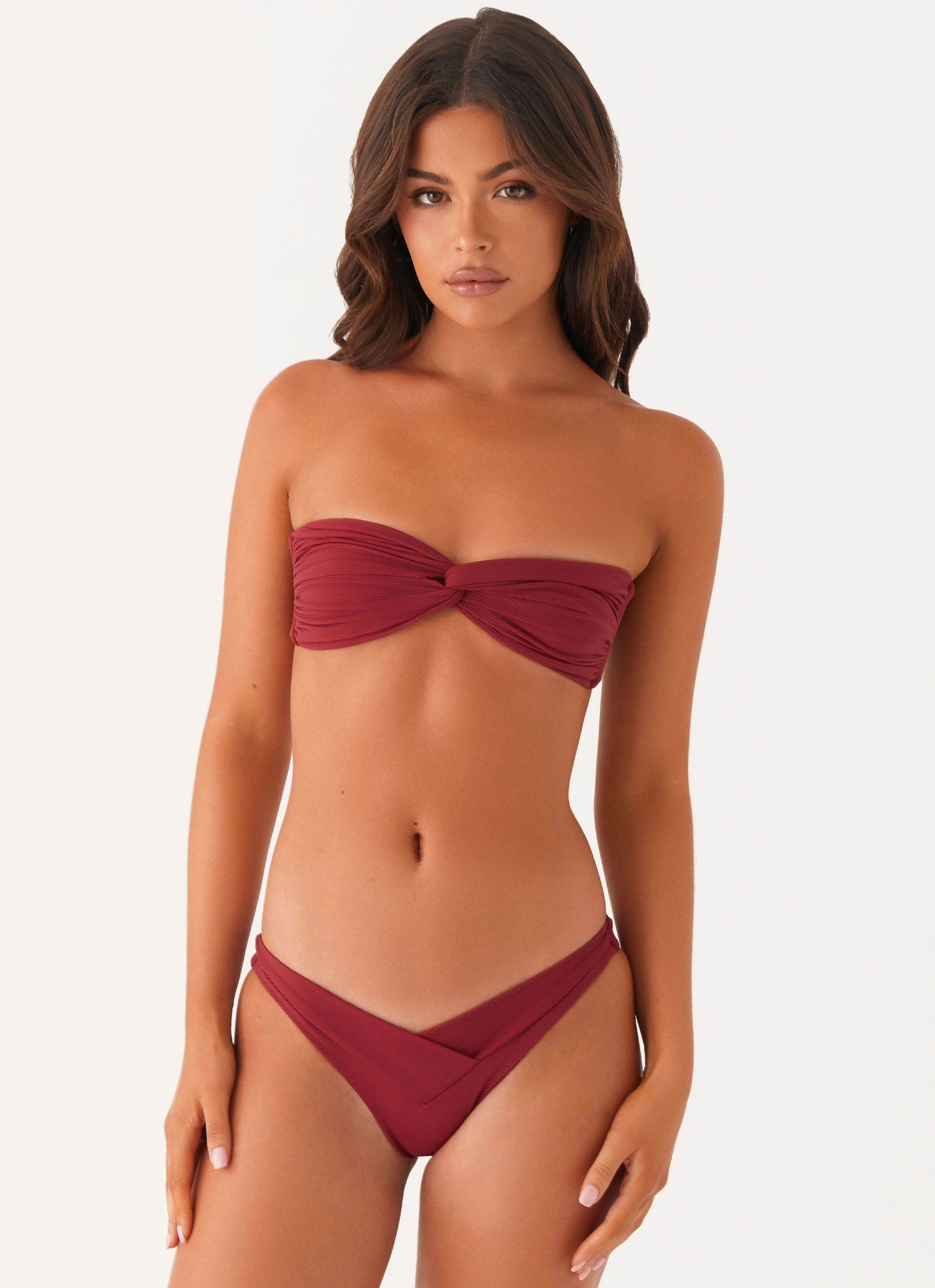 Delta Bikini Bottoms - Mulberry Cutout-Design Soft Brushed Lining