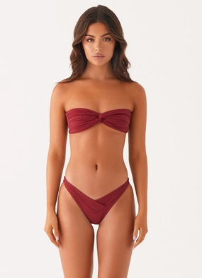 Quick Dry Lining Delta Bikini Bottoms - Mulberry