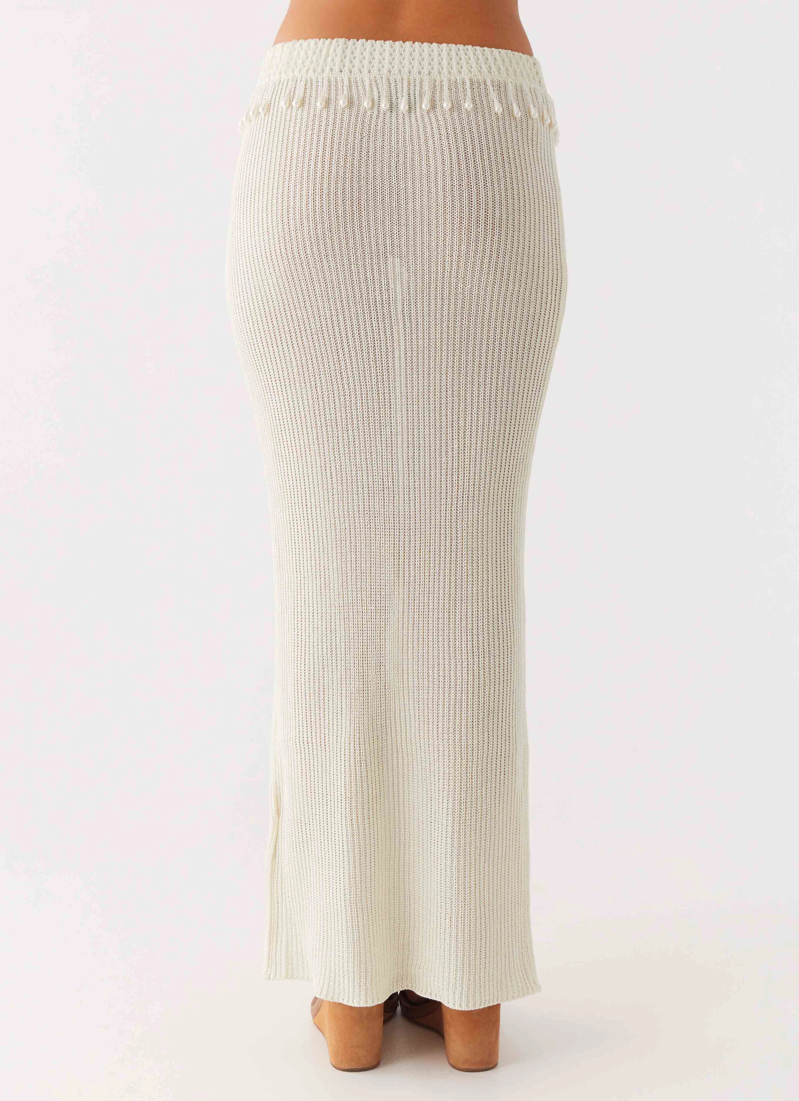 Basilia Maxi Skirt - Off White Low Bulk High Warmth