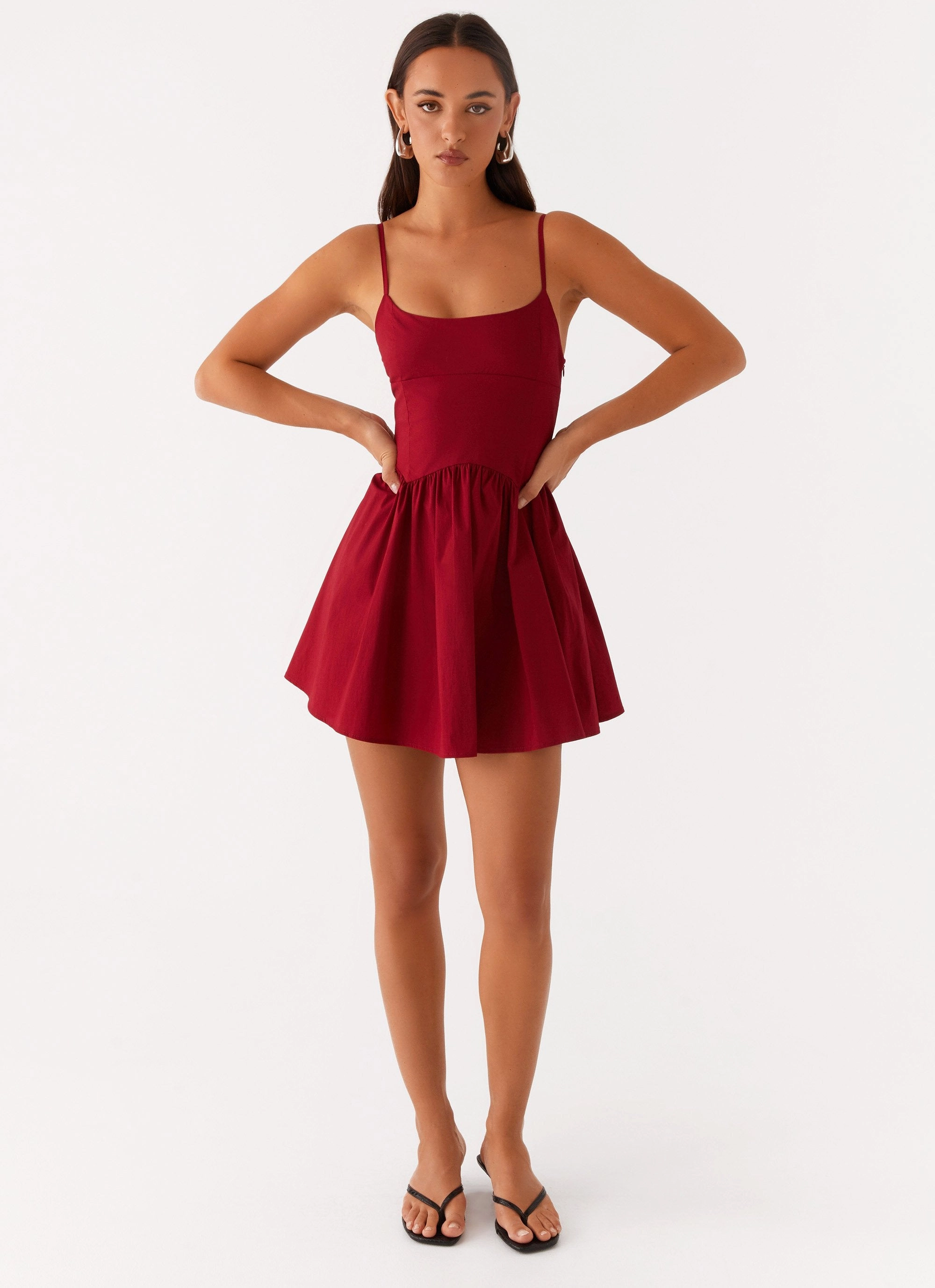 Tesoro Mio Mini Dress - Maroon Playful design piece Sleeve Light