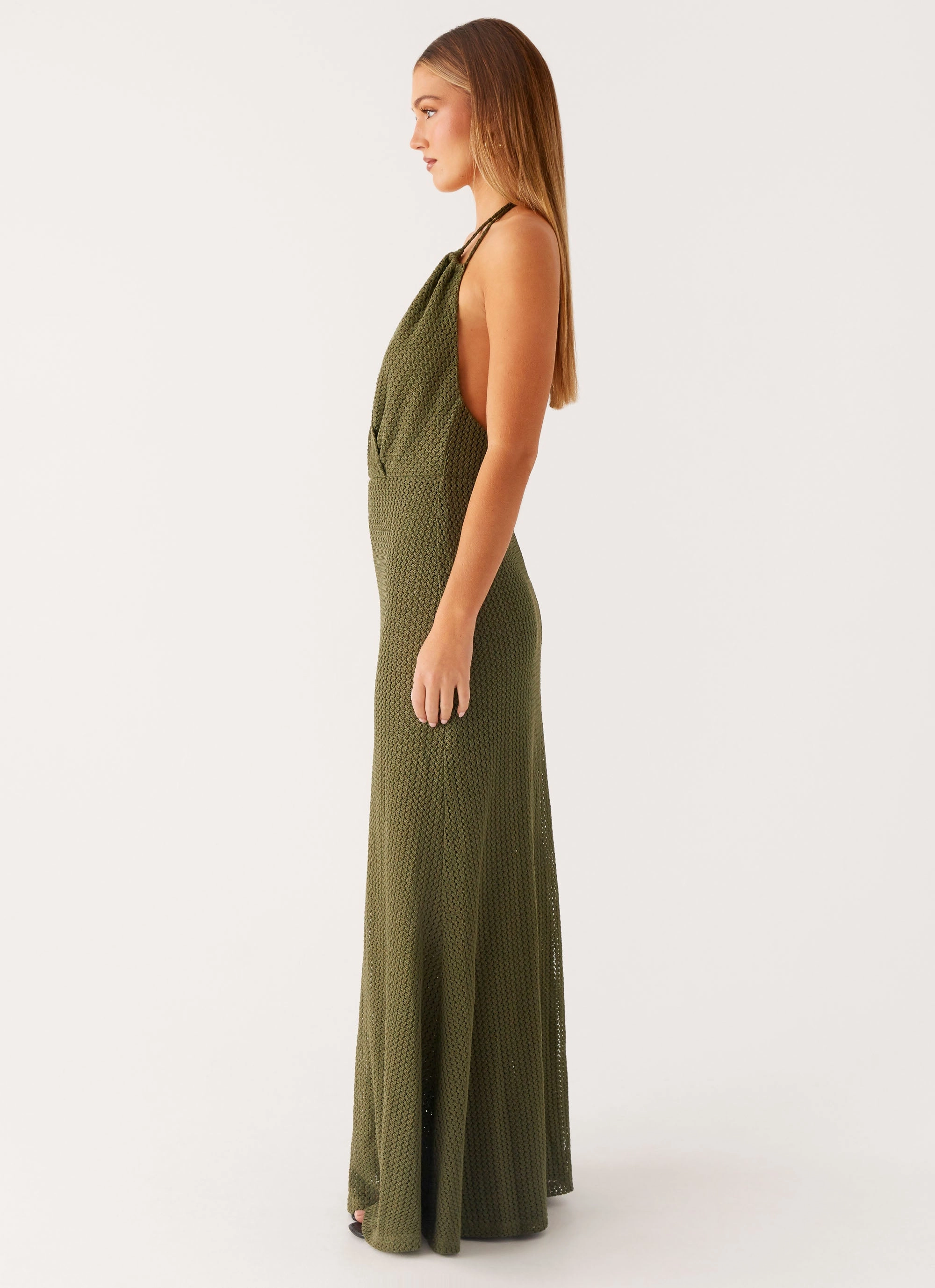 Sleek Presence Refined Aesthetic Thora Maxi Dress - Olive