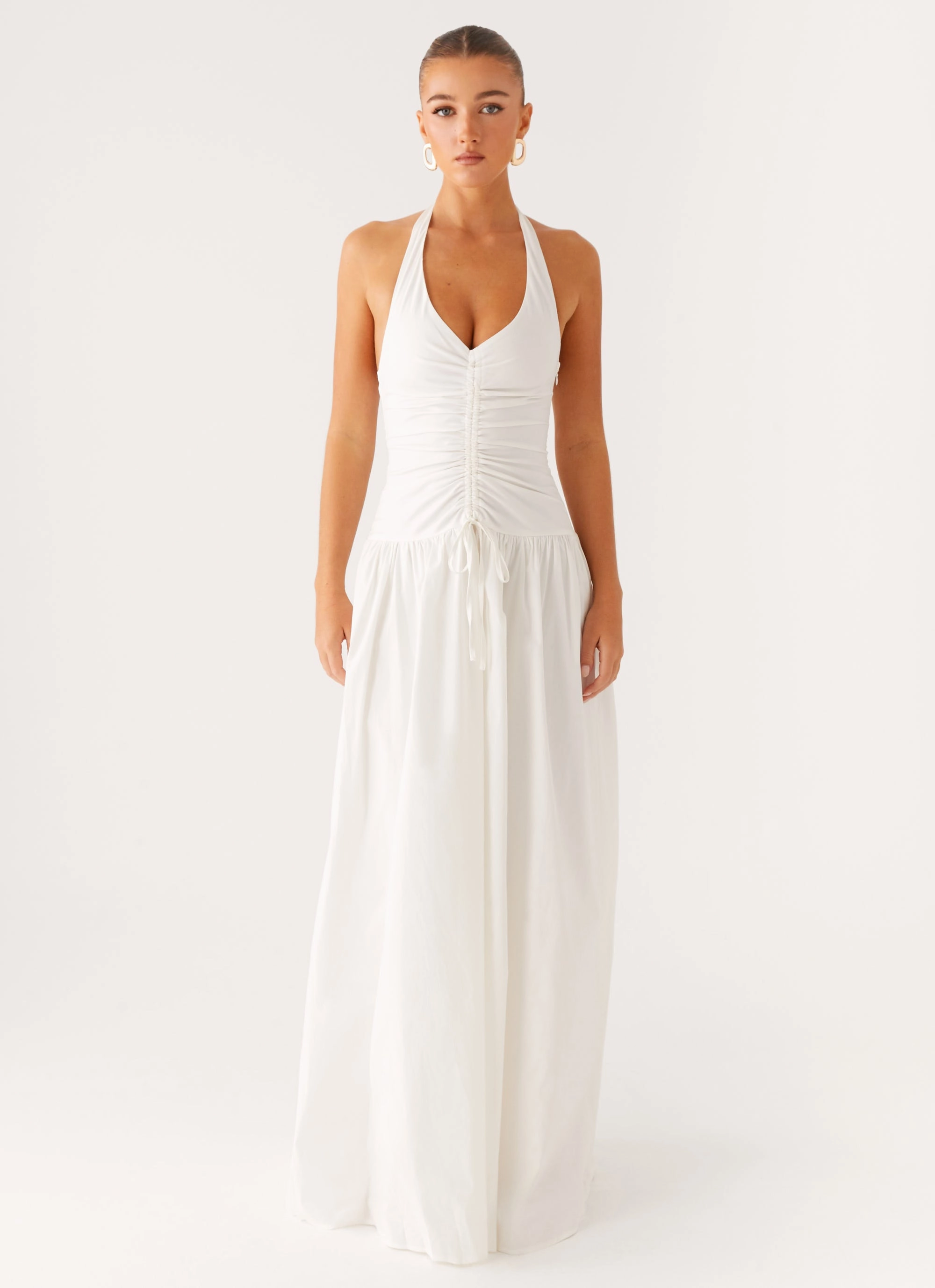 Narnie Maxi Dress - Ivory Crystal-Detail Versatile Fit