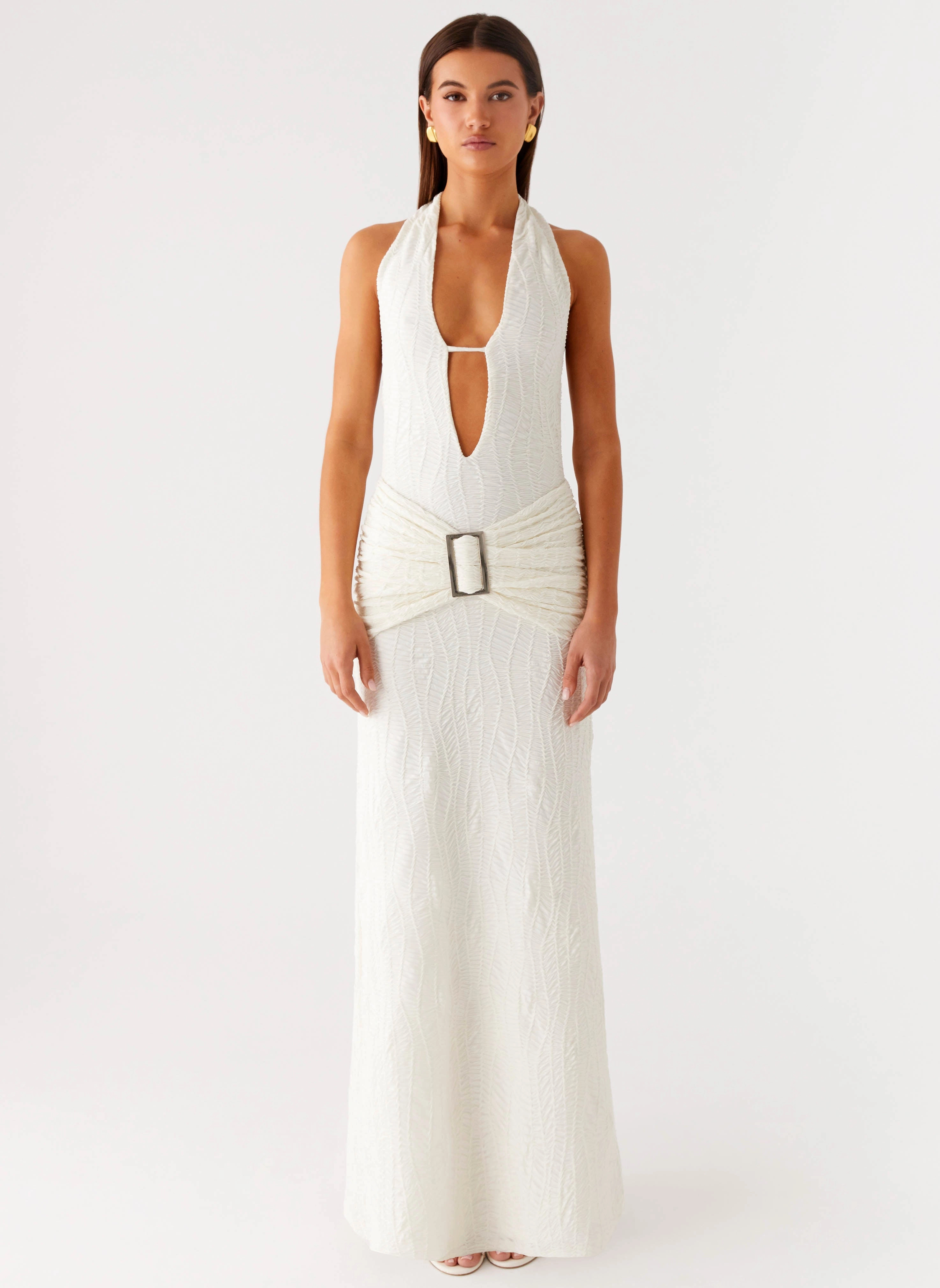 Smoke Ivy Maxi Dress - White Daily Chic Smile Glow