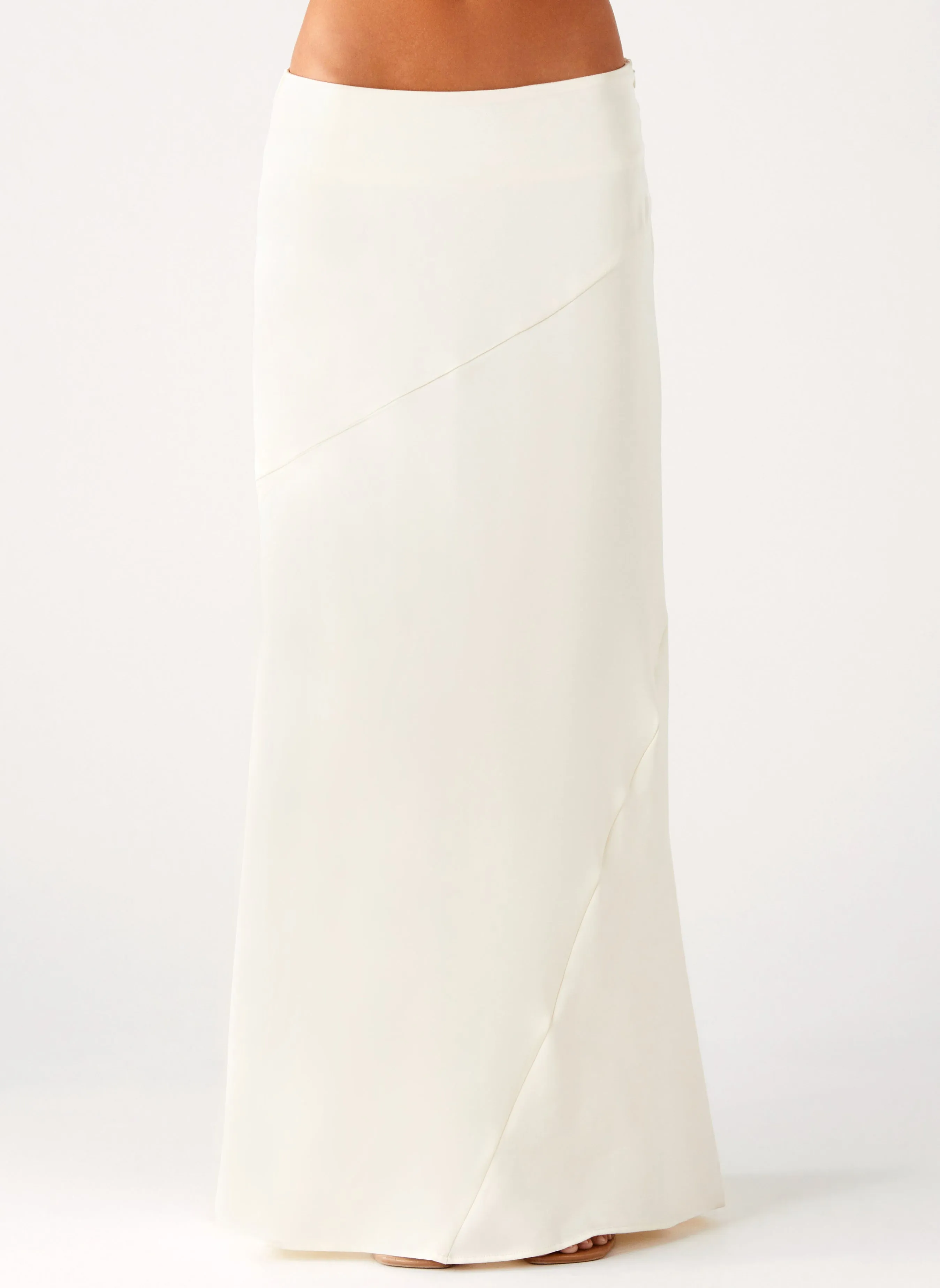 Chandra Maxi Skirt - Ivory Lightweight Lining