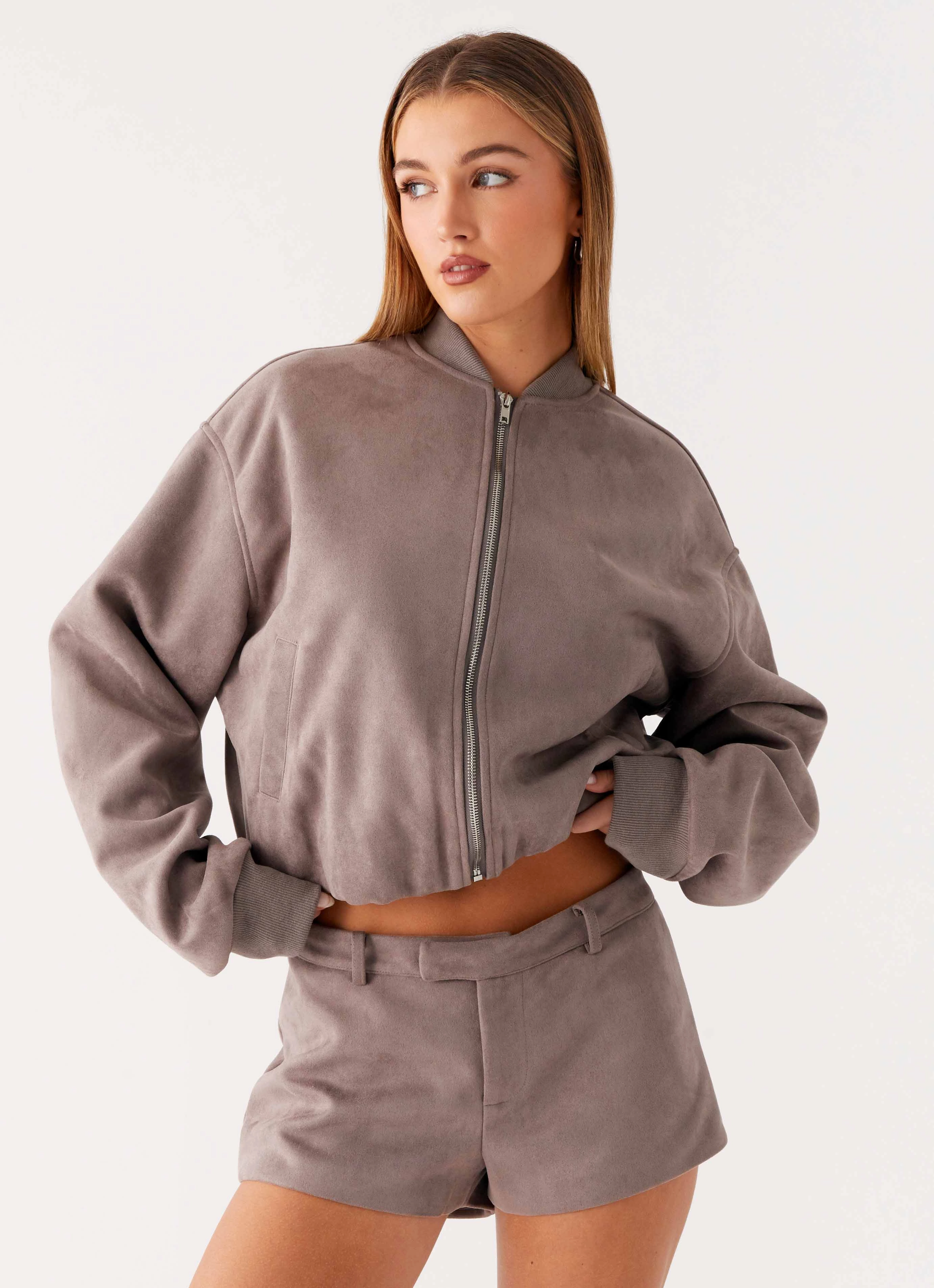 Adjustable Cuffs NoiseFreeFabric Thats Chill Mini Shorts - Brown