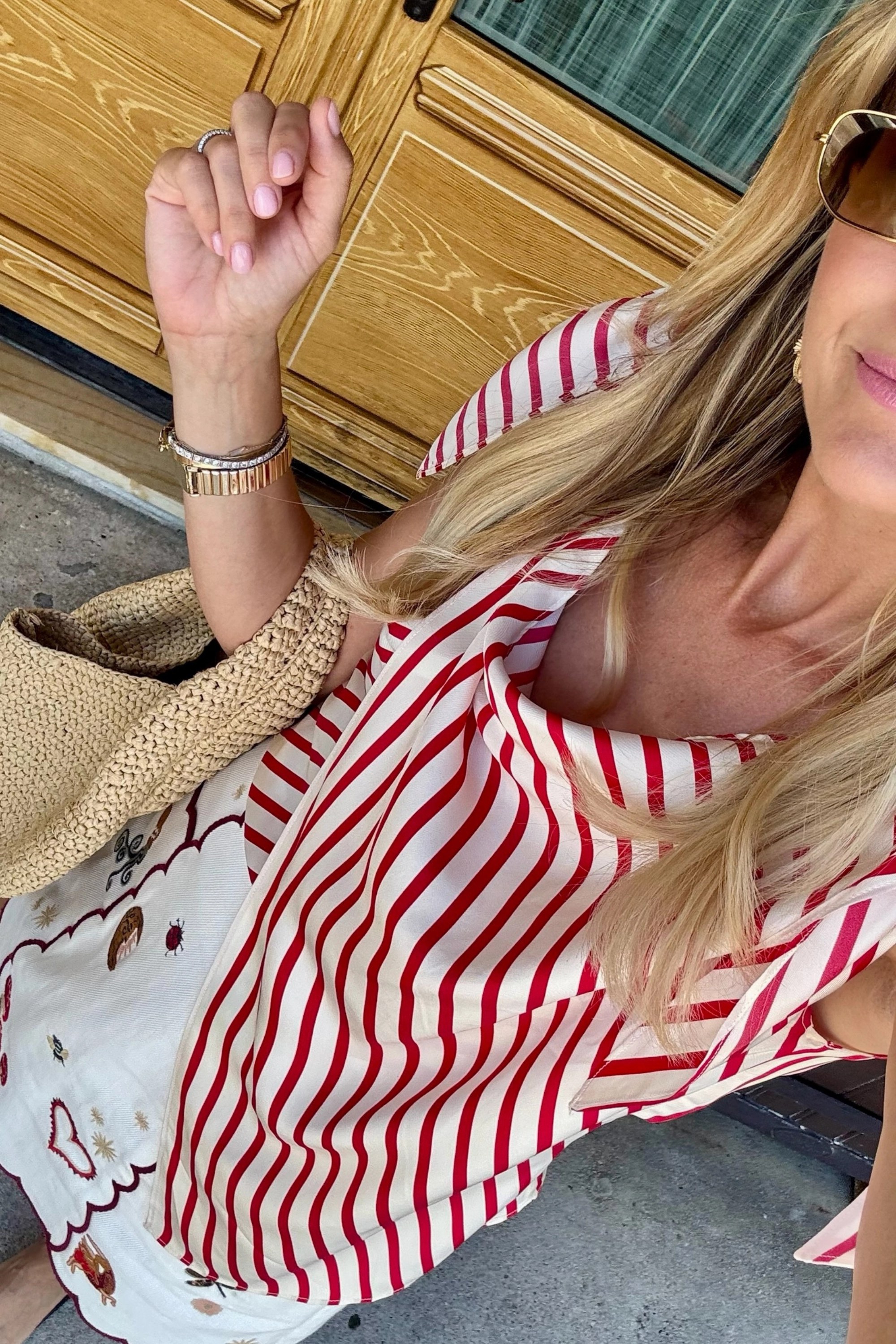 Flexible Seam MASON'S DAUGHTER | Lily Scarf Top, Red & White Silk Twill