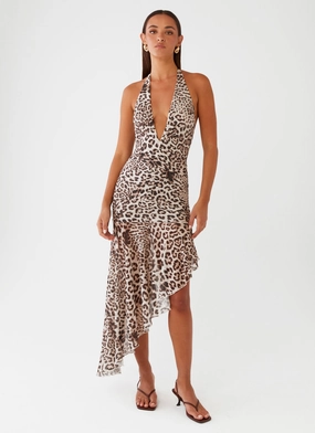 Smooth Sets Take Time Midi Dress - Leopard Take Time Midi Dress - Leopard Soft Tone