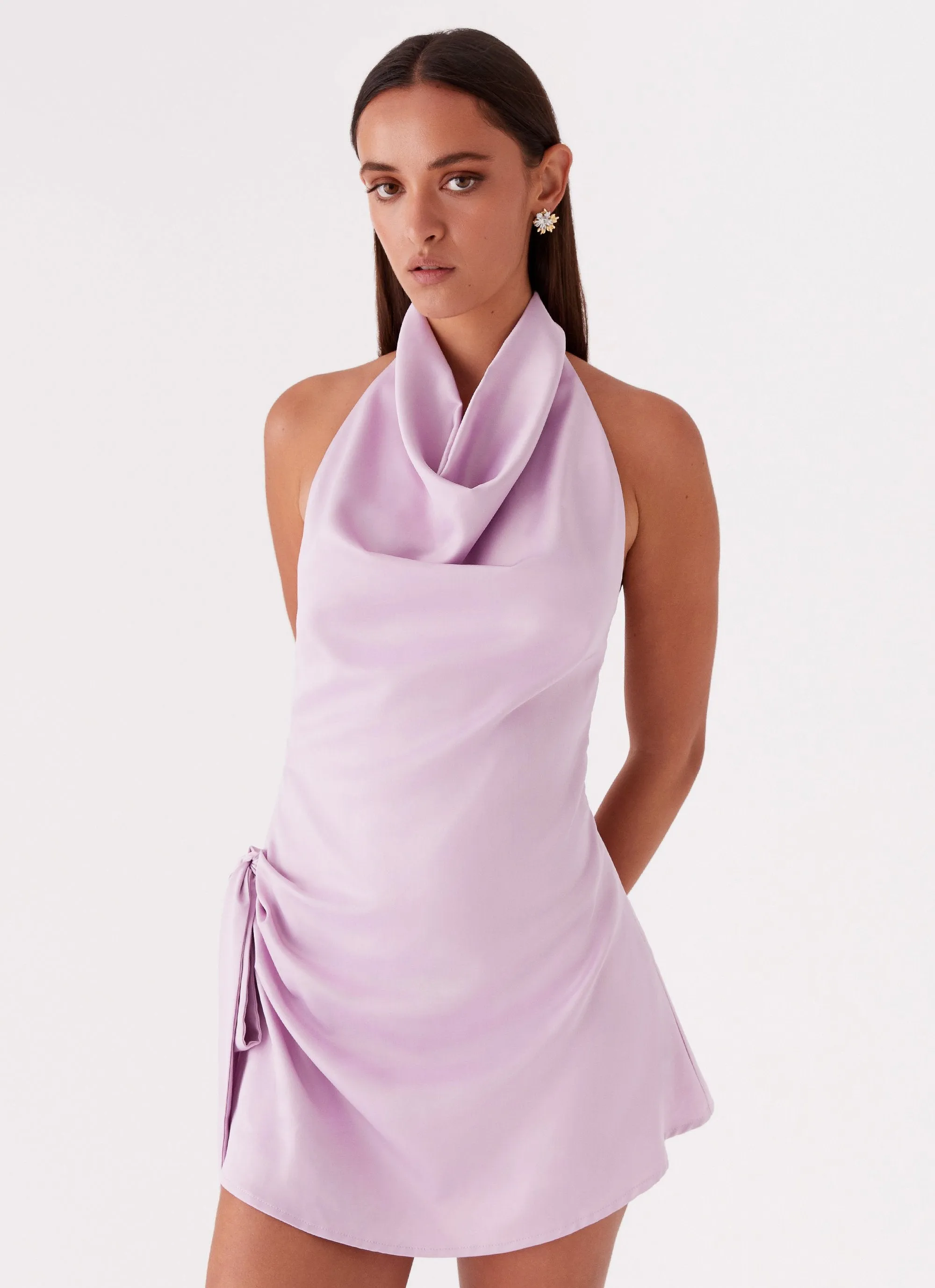 Something About You Mini Dress - Lilac Soft Stretch Collar Stretch Fit Technology