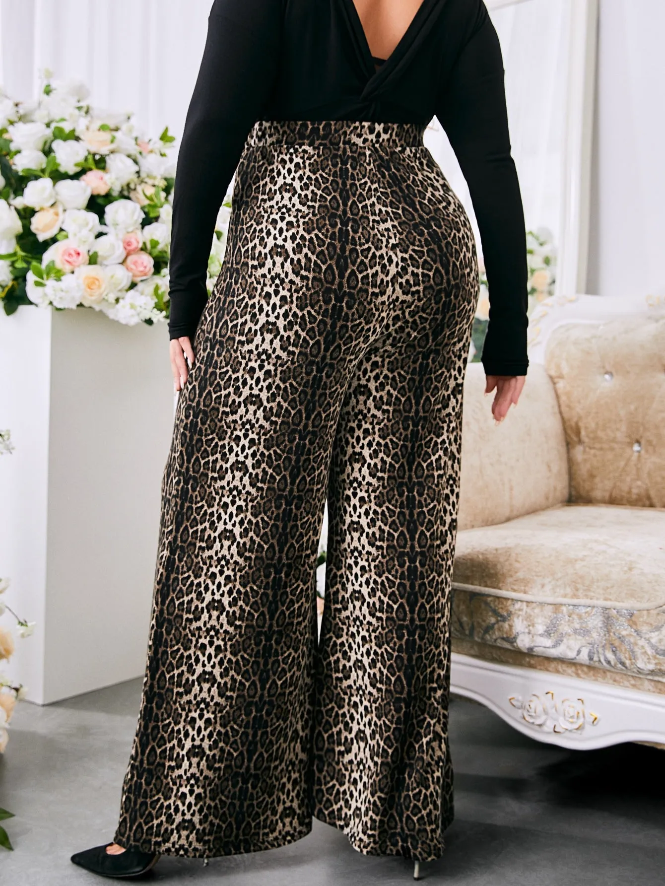 Snakeskin Print Long Plus Size Pants