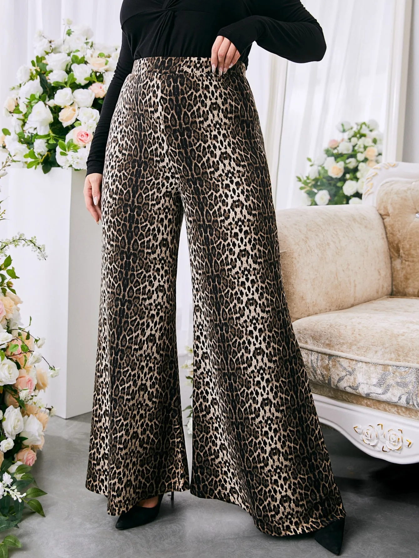 Snakeskin Print Long Plus Size Pants