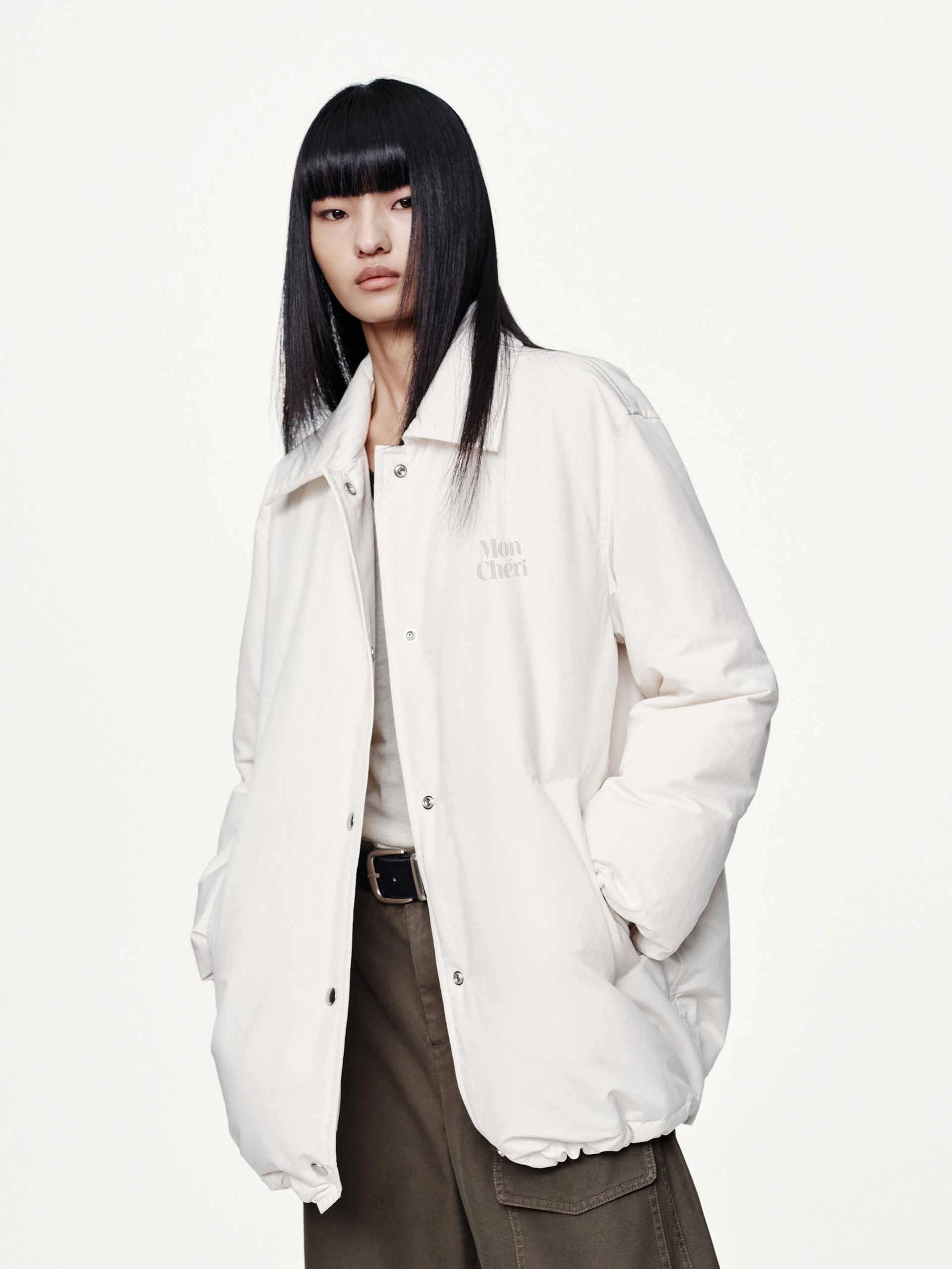 Snap Button Quilted Down Jacket