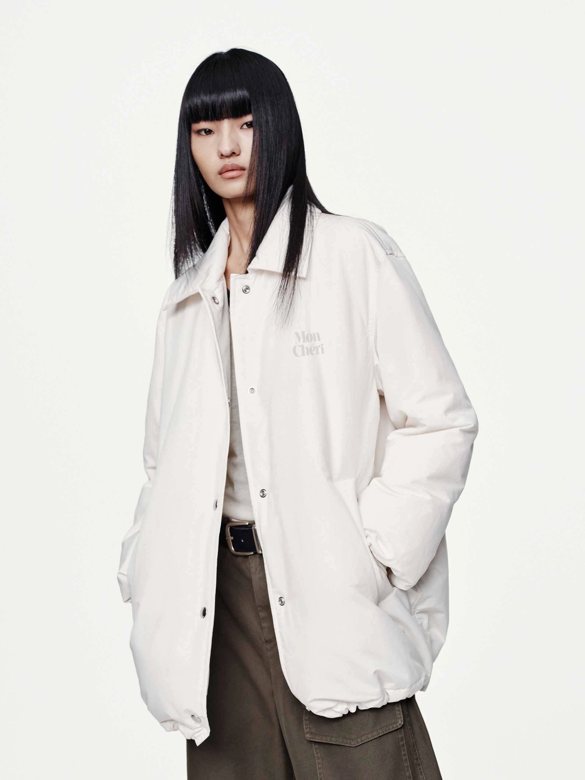 Snap Button Quilted Down Jacket