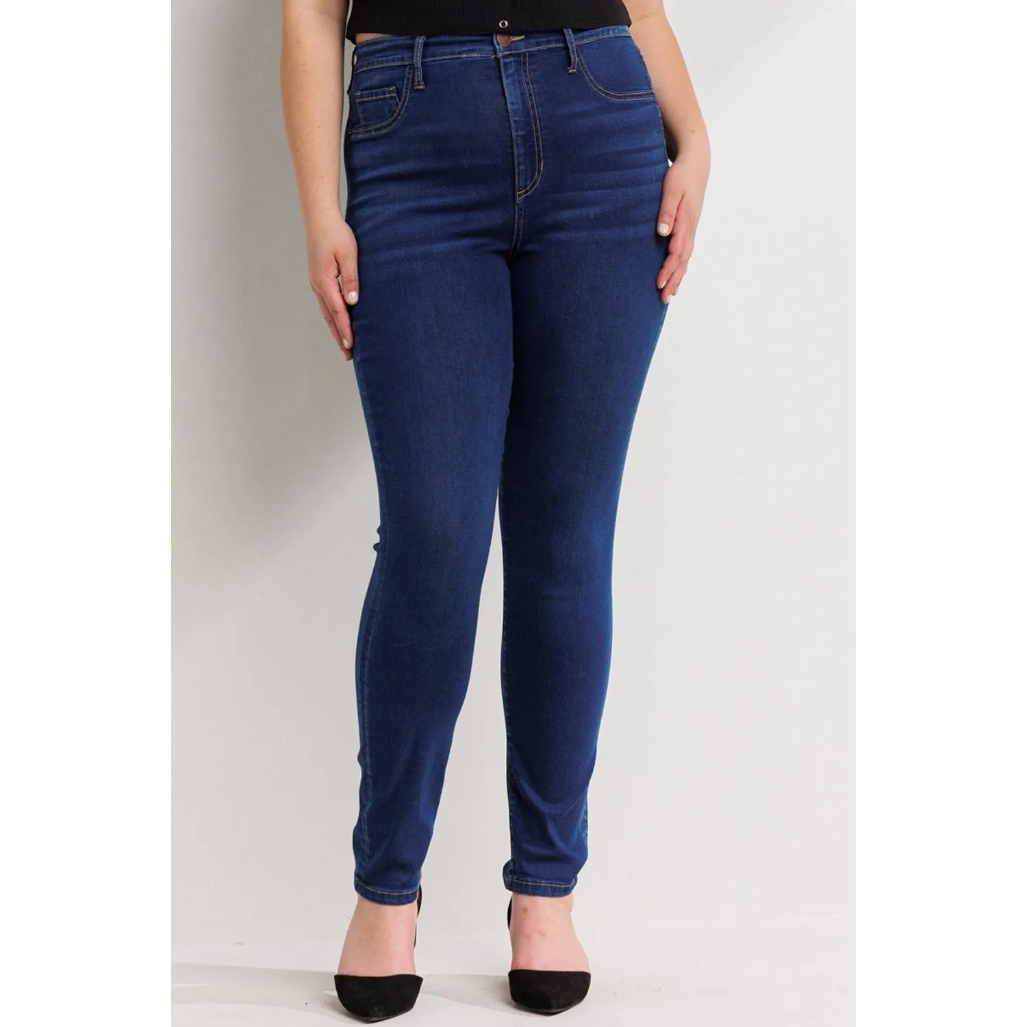SneakPeek - High Rise Plus Ankle Skinny Denim Jegging