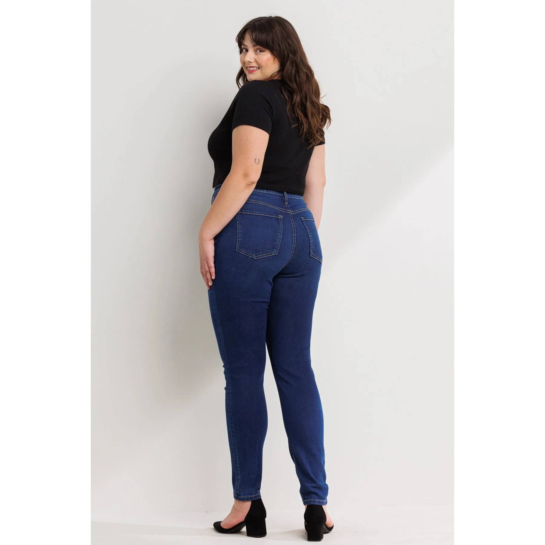 SneakPeek - High Rise Plus Ankle Skinny Denim Jegging