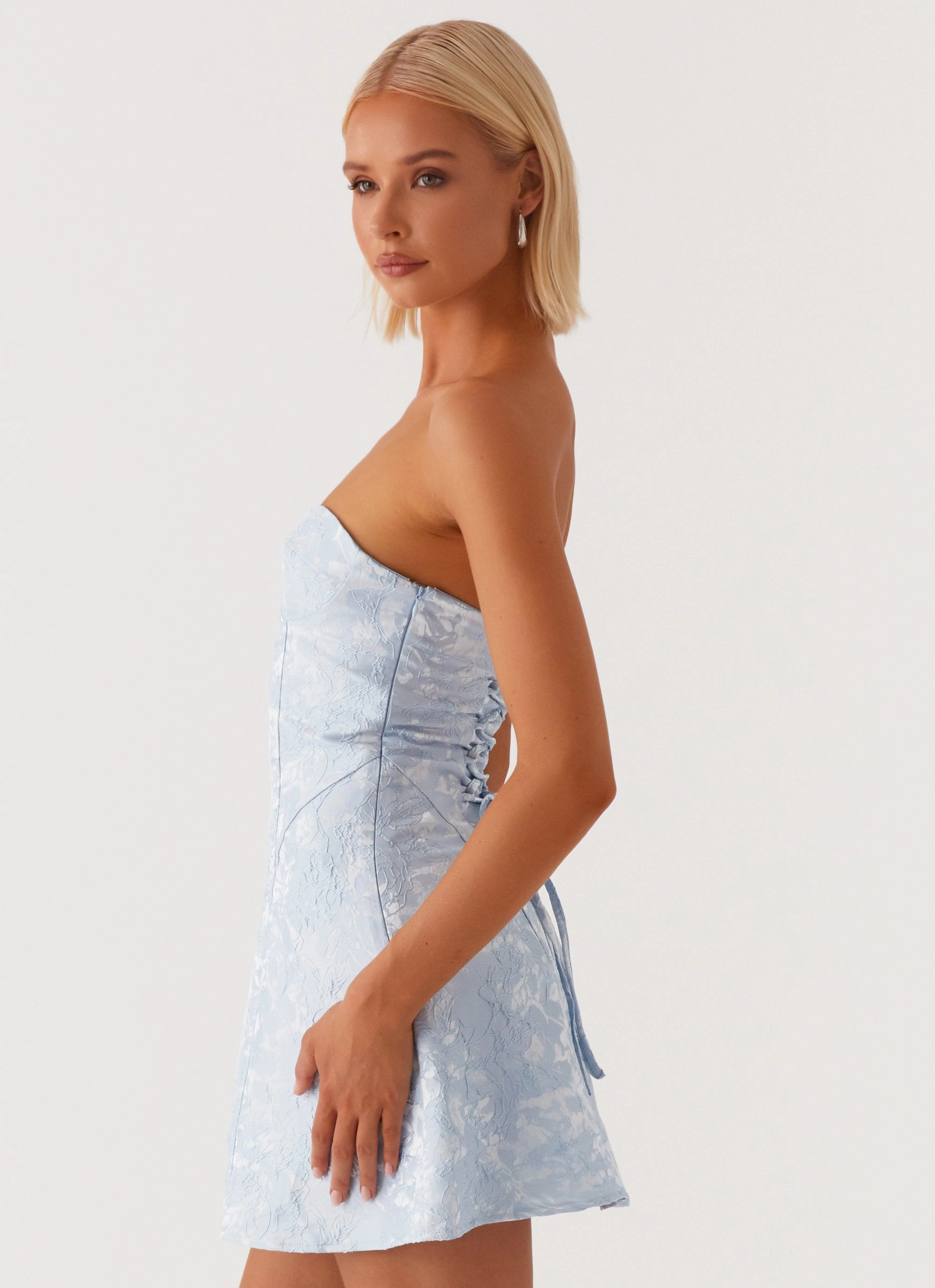 So Stylish Mini Dress - Blue Perfectly Fit Look