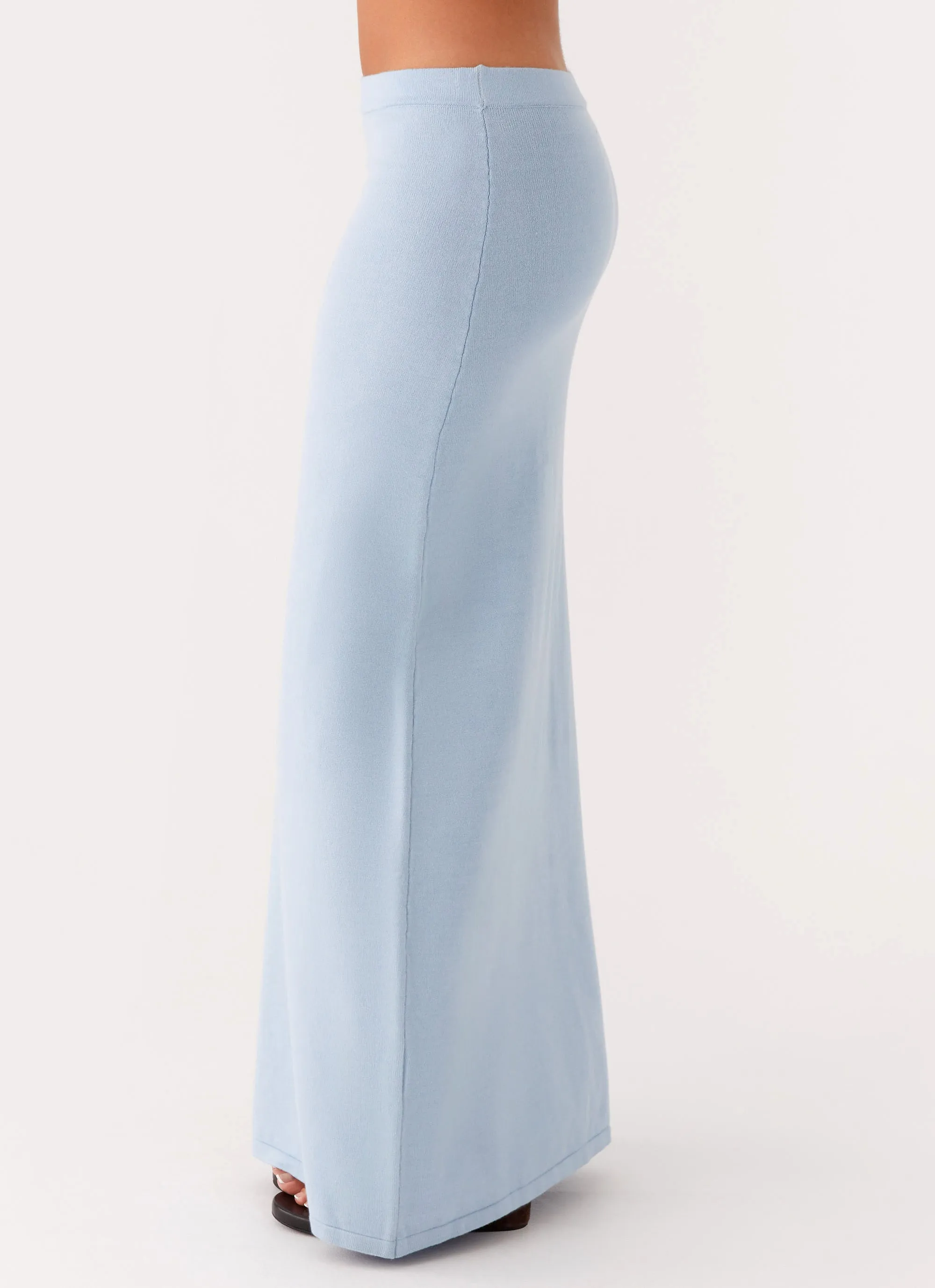 Anastasia Knit Maxi Skirt - Blue Natural Look All Day Comfort