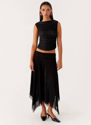 Arwen Midi Skirt - Black Soft Aesthetic