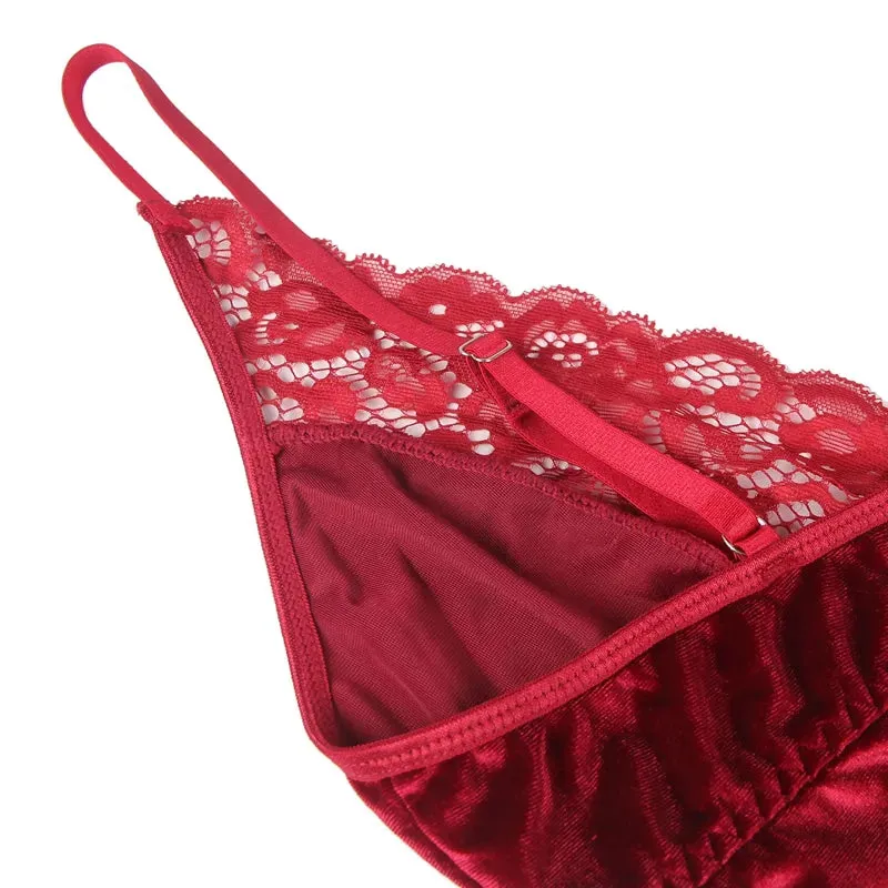 Soft Lace Plus Size Women's Suspender Jumpsuit