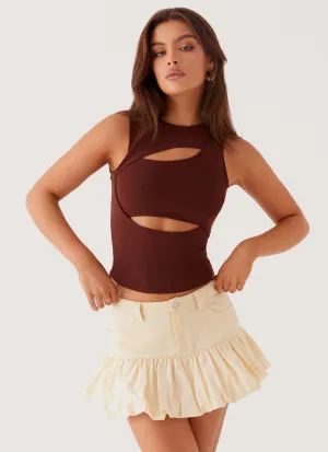 Kali Denim Mini Skirt - Ivory Moisture wicking