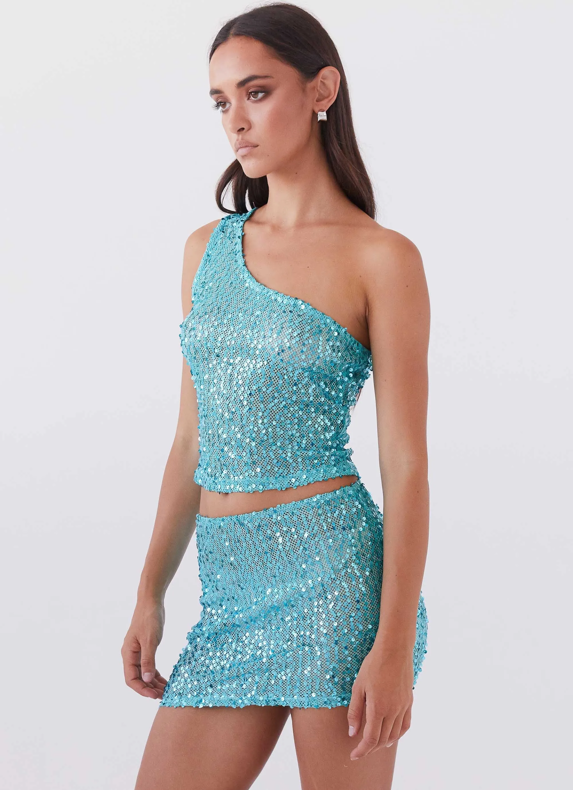 Neon Nights Sequin Mini Skirt - Crystal Performance Fashion