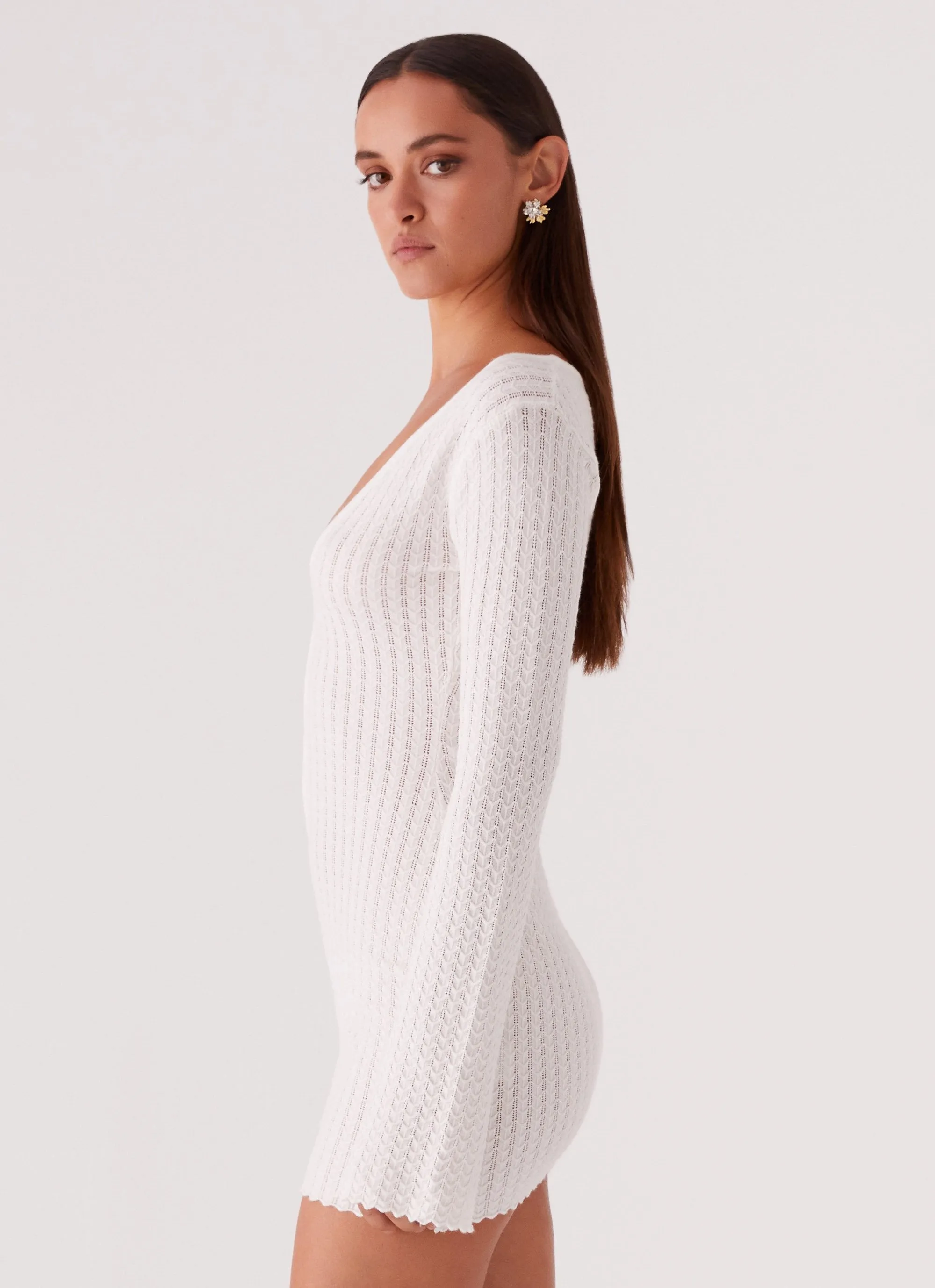 Eco Friendly Material Lavelle Knit Mini Dress - Ivory