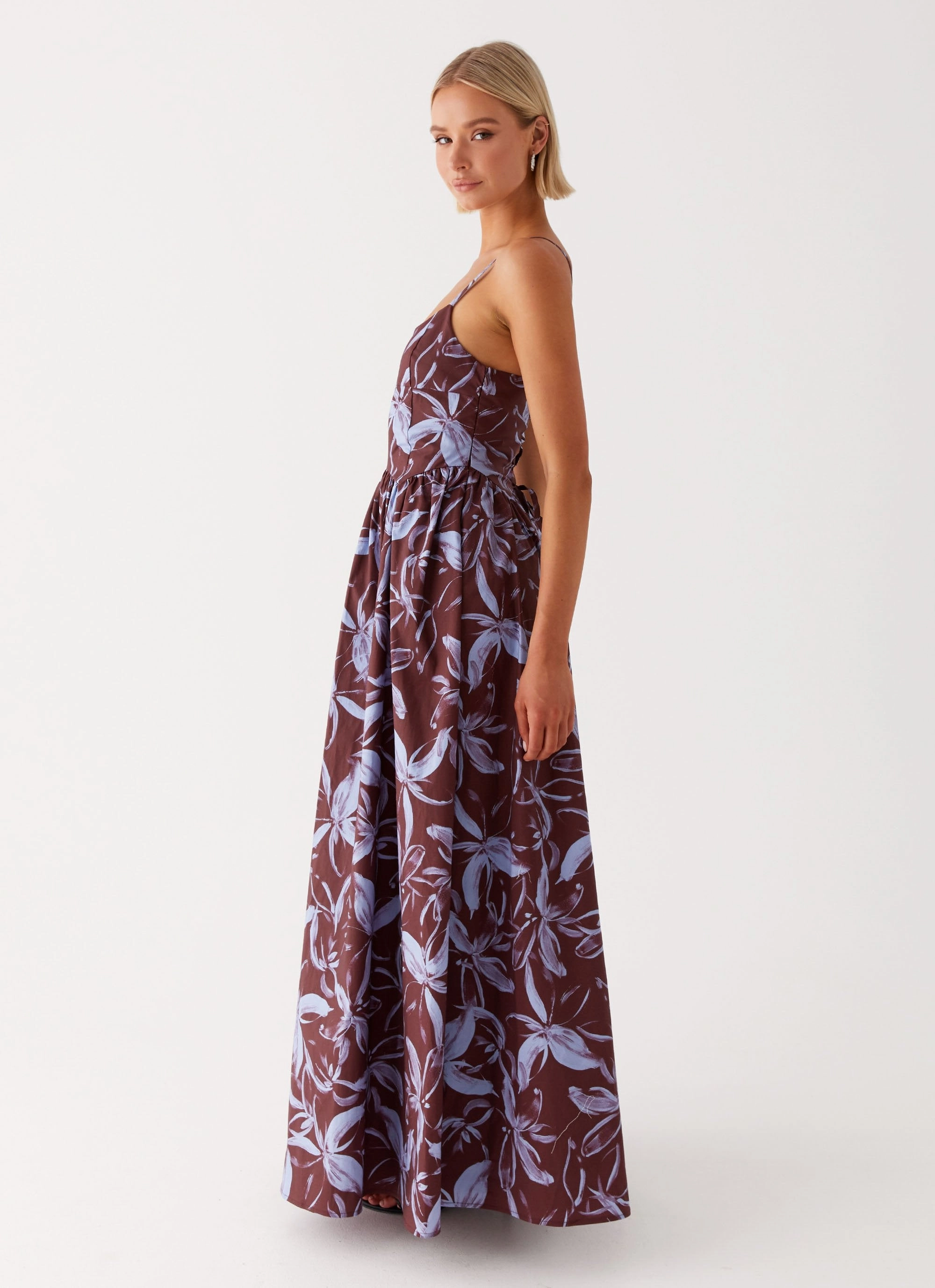Urban Cool Tesoro Maxi Dress - Brown Purple Floral