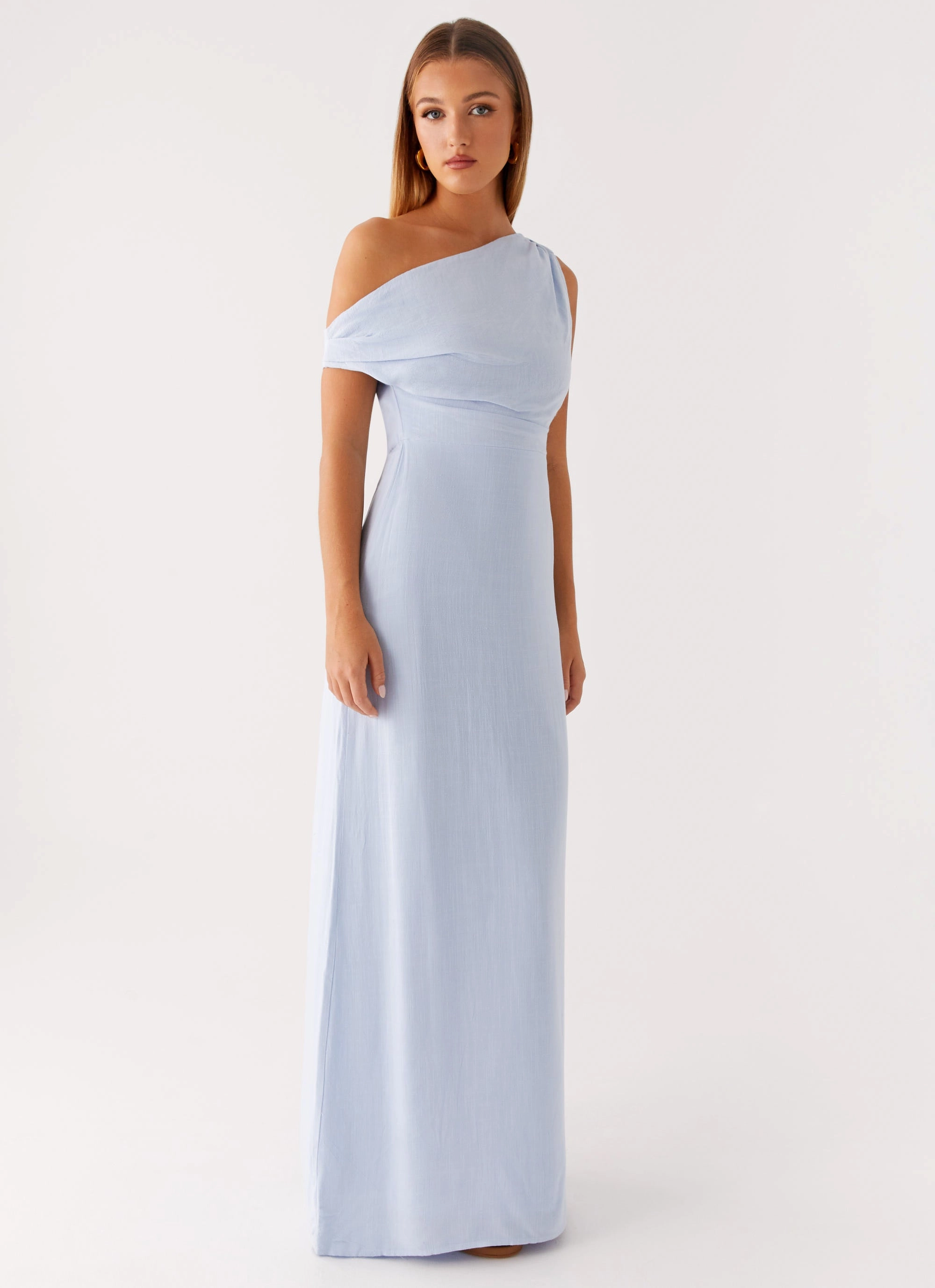 Neutral Layer Lady Love Linen Maxi Dress - Blue
