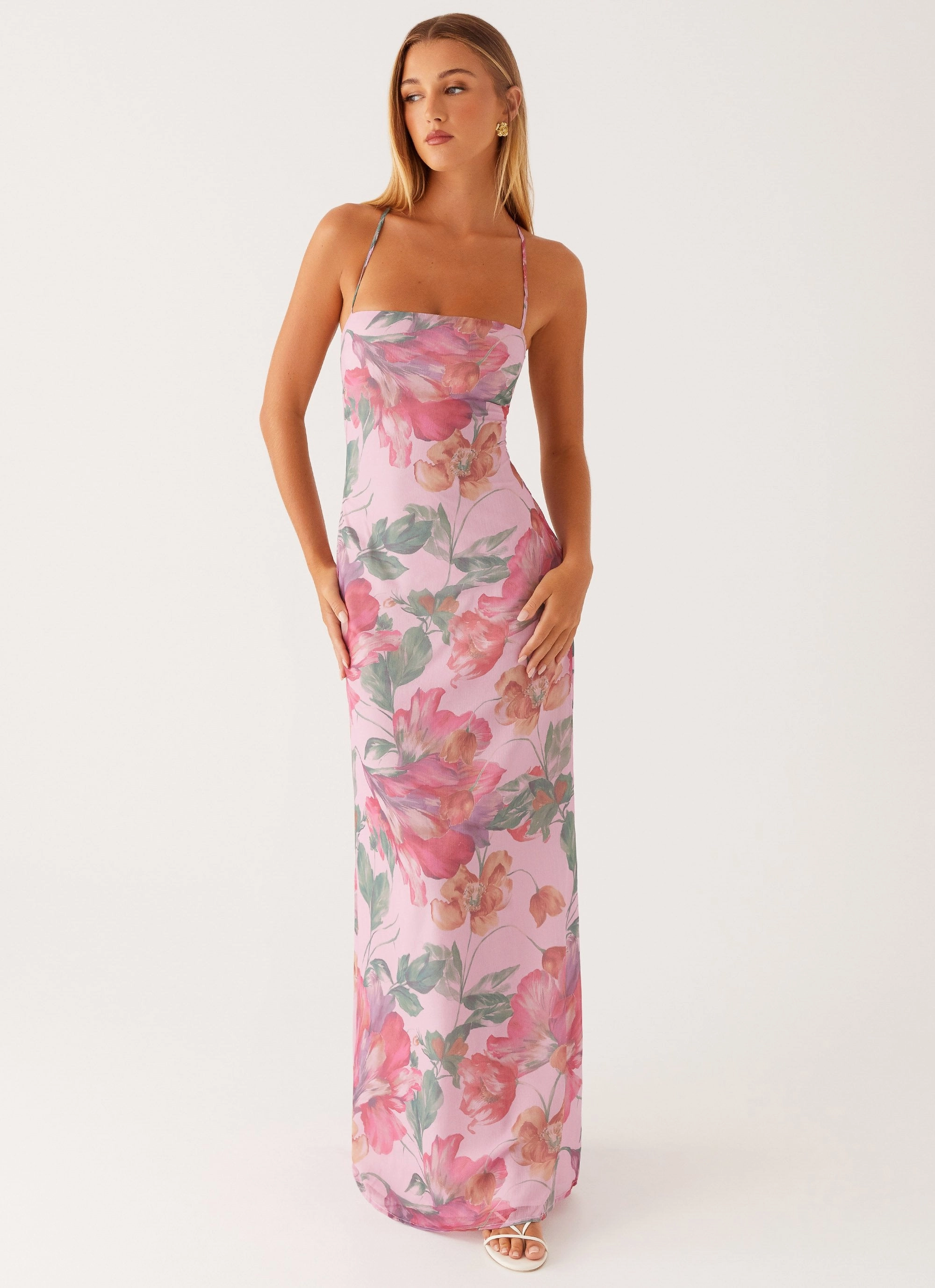 Sleek Layer Peggy Maxi Dress - Pink Floral
