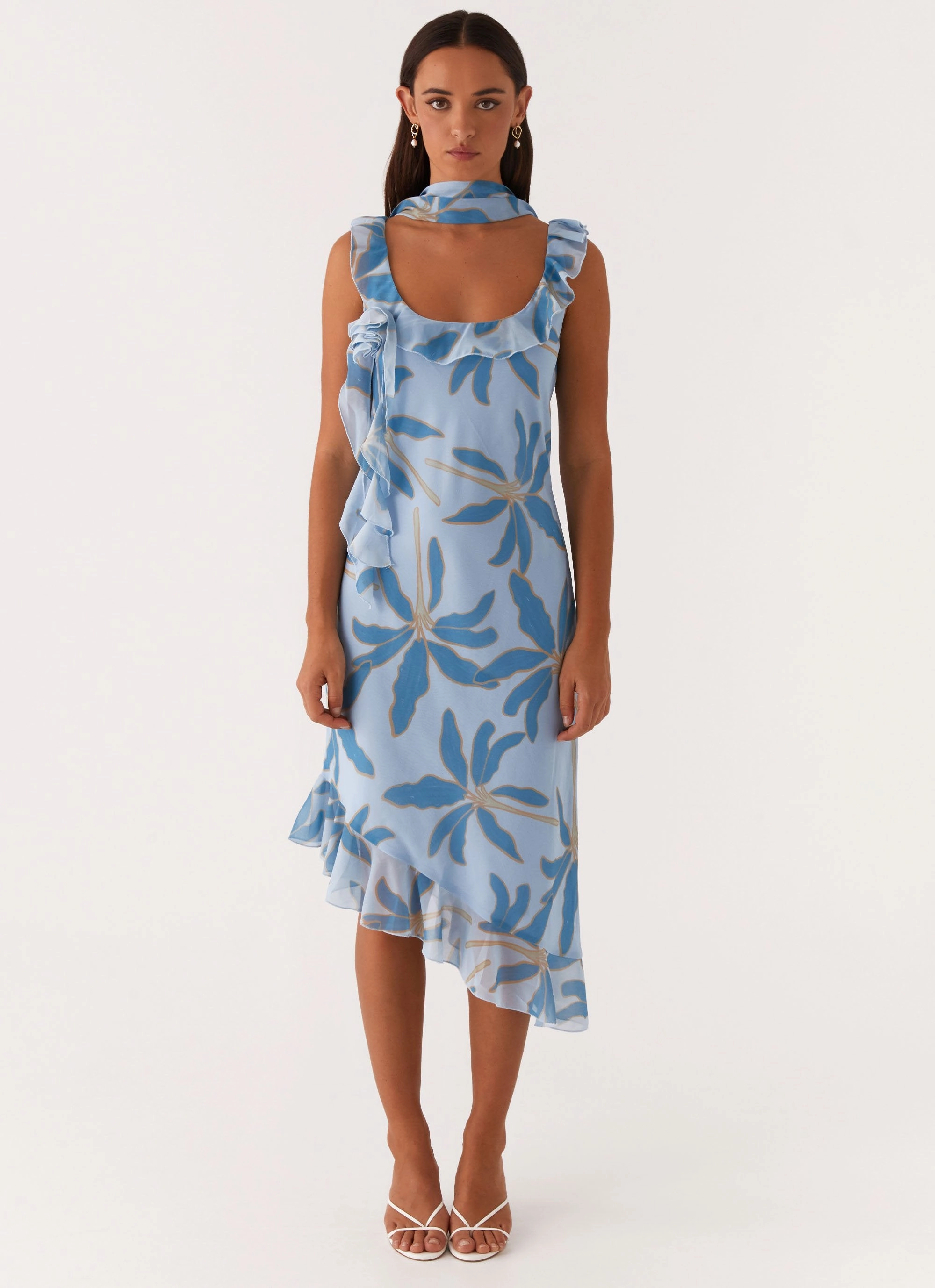 Happy Glow Form Fitting Fariday Midi Dress - Opulent Blue