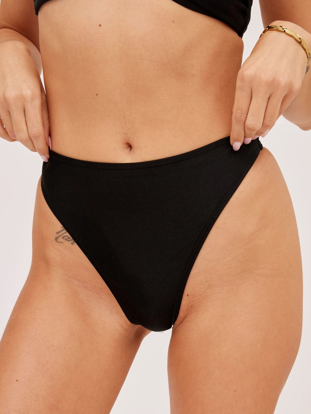 Poolside Life South Beach Leo High waist Bikini Bottom / Black
