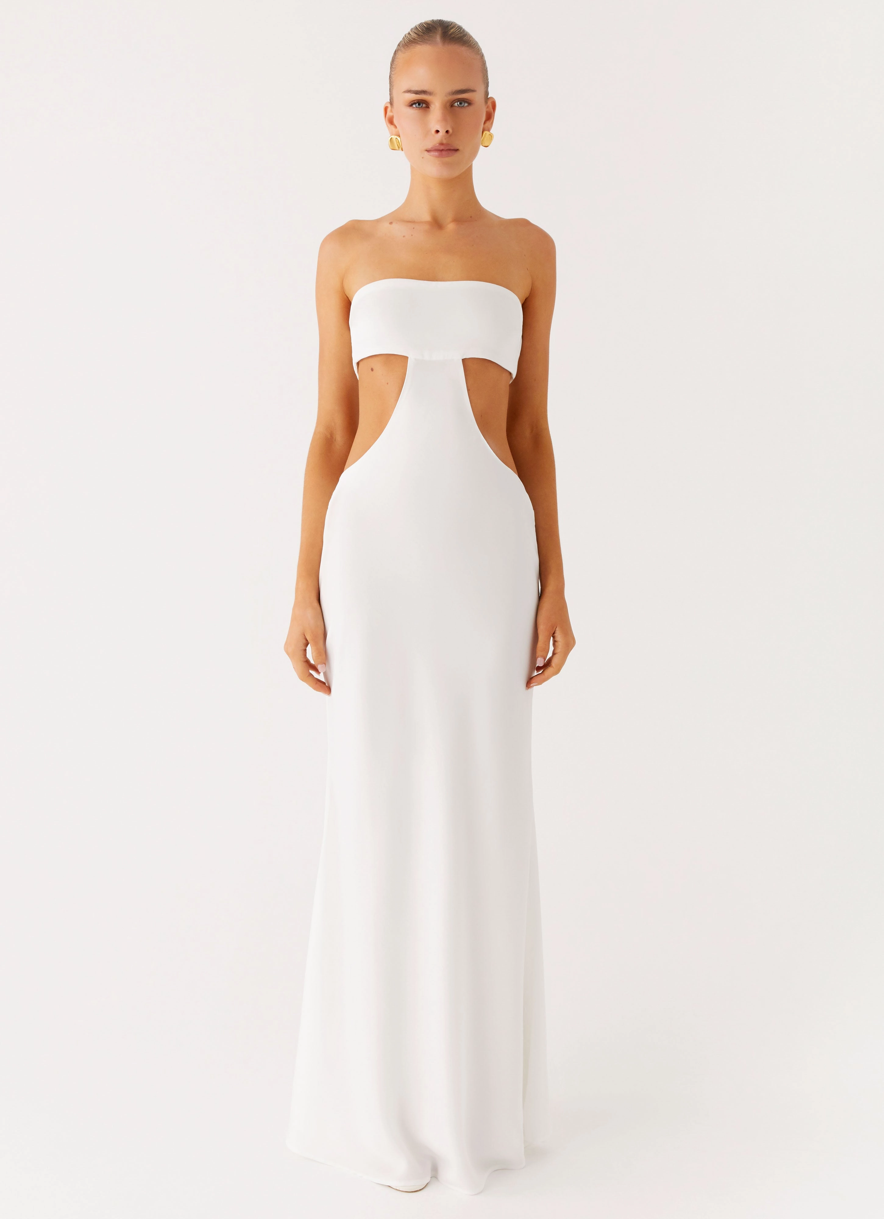 City Mood Kiss Me Cut Out Maxi - Ivory